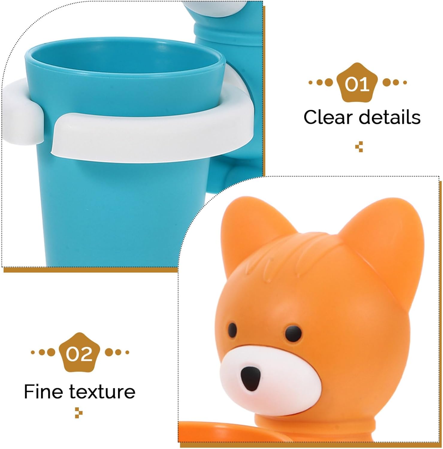 HOLIDYOYO 2sets Cartoon Toothbrush Holder with Cup 1