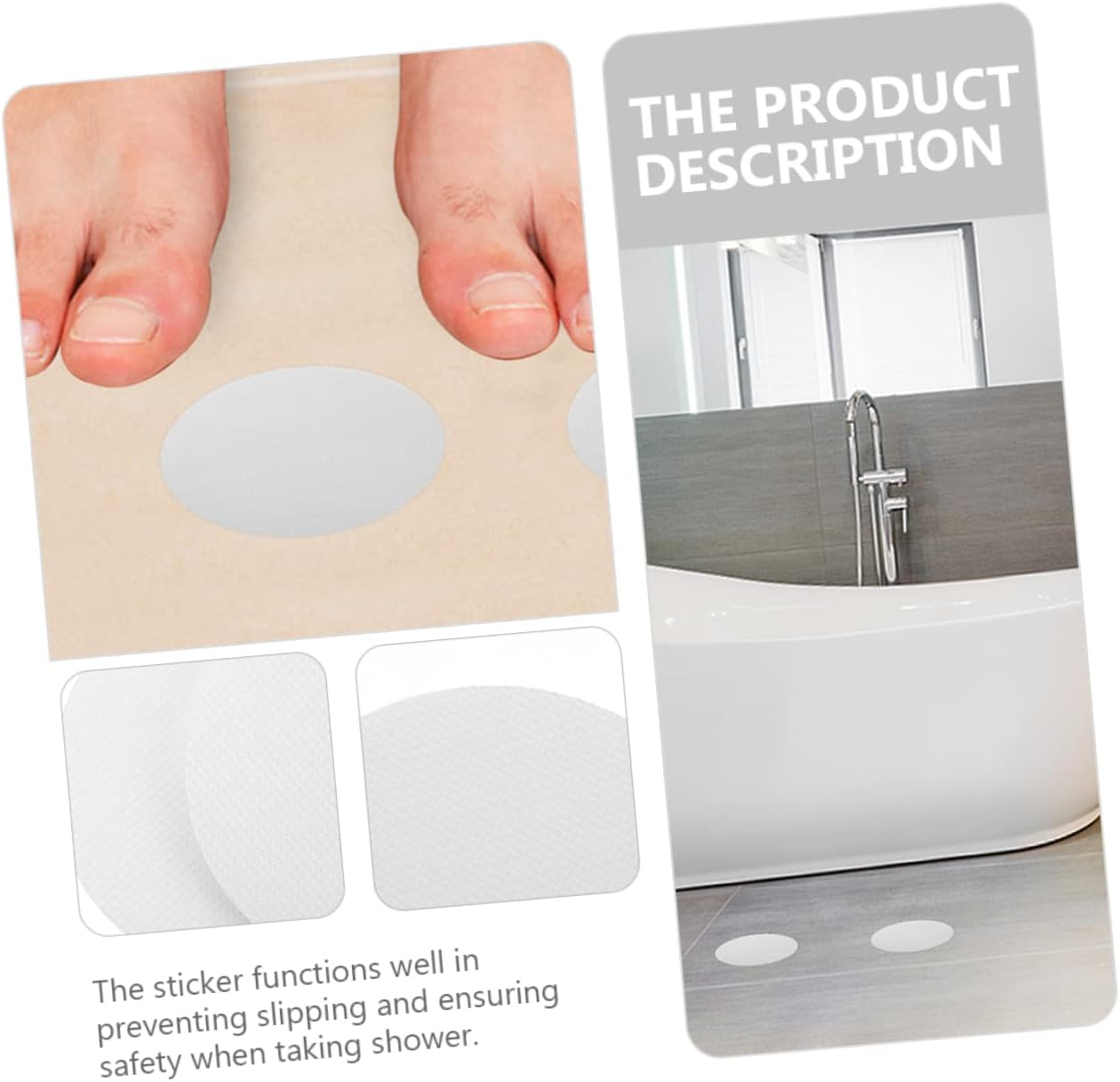 JECOMPRIS 1set Round Slip Stickers for Bathroom Safety