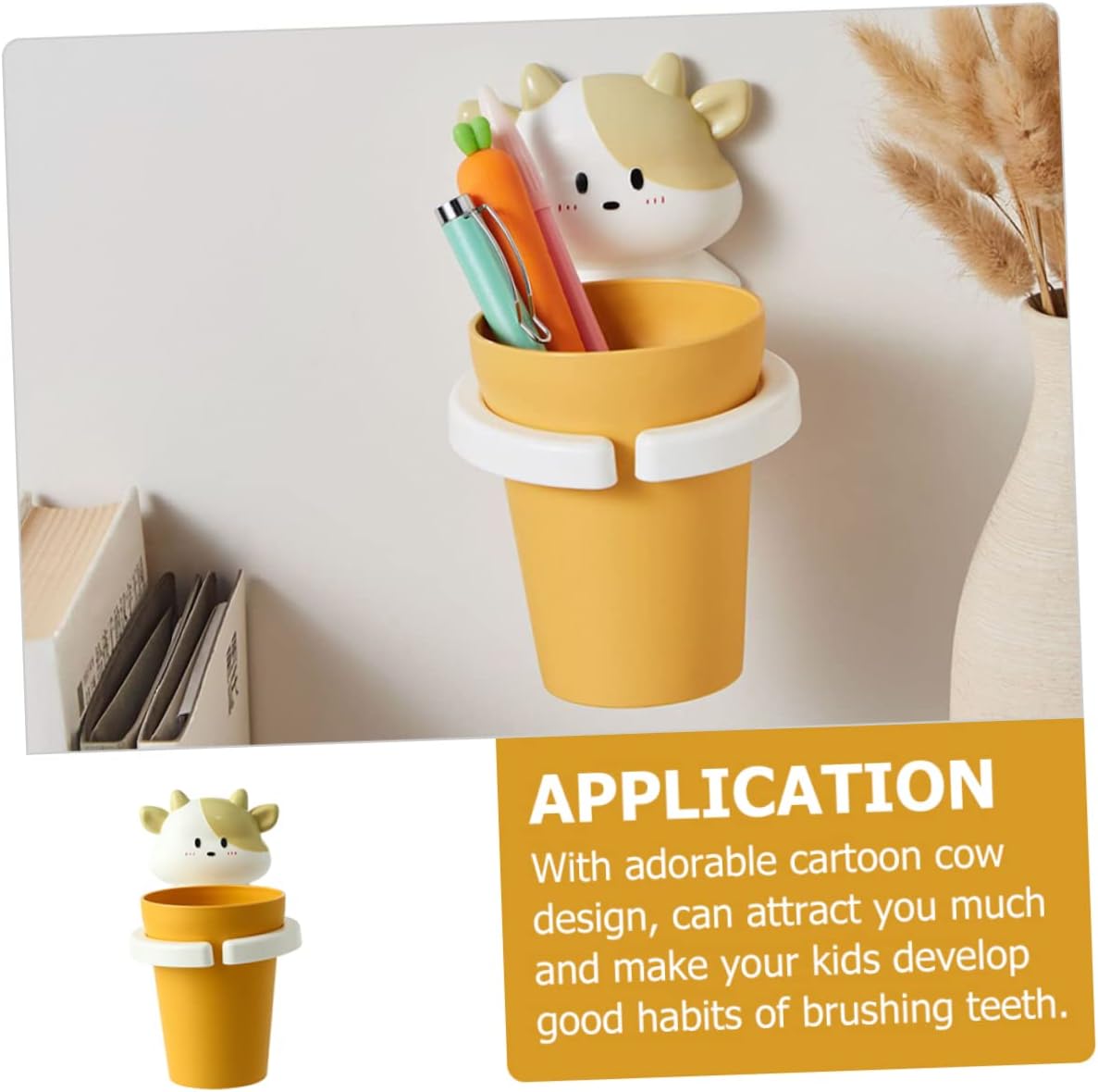 Cartoon Cow Toothbrush Holder with Gargle Cup