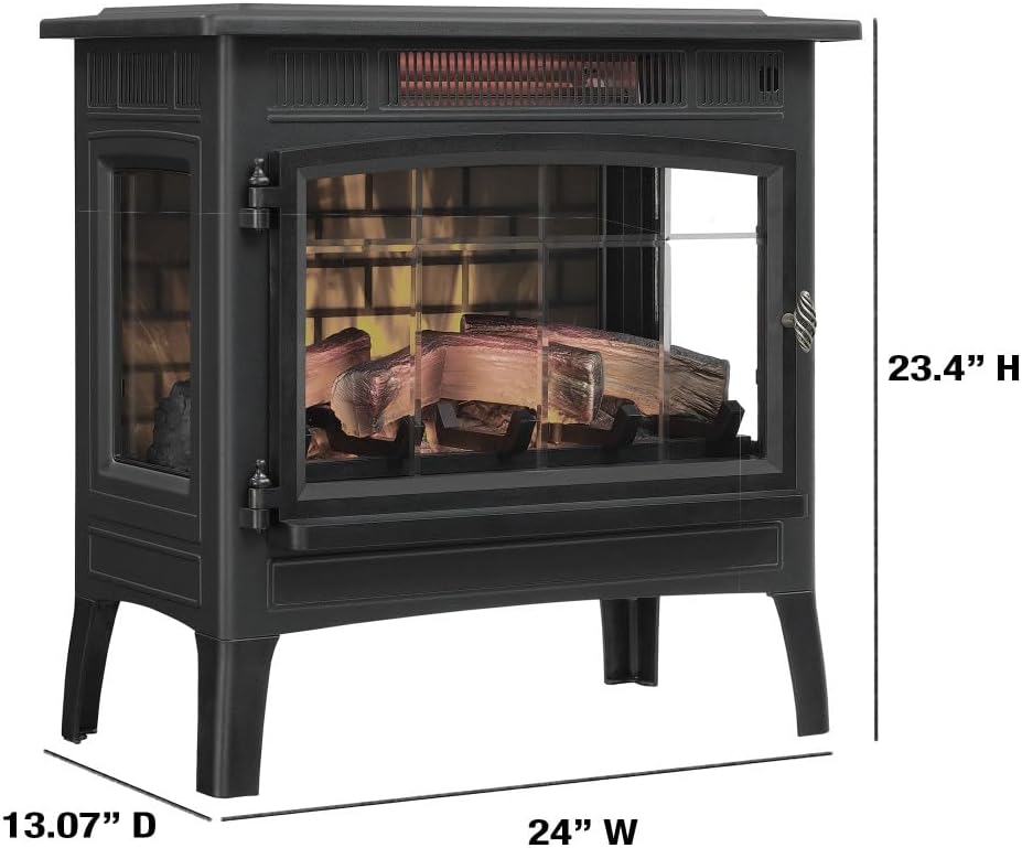 Duraflame Electric Fireplace Stove with 3D Flame Effect Bronze
