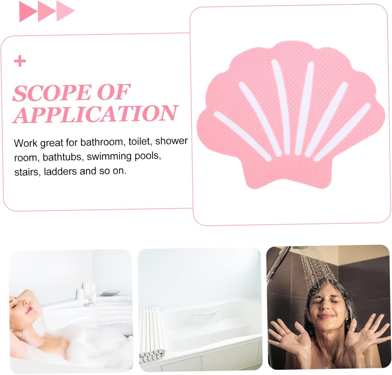 Cabilock 12Pcs Shell Shape Non-Slip Bathtub Stickers