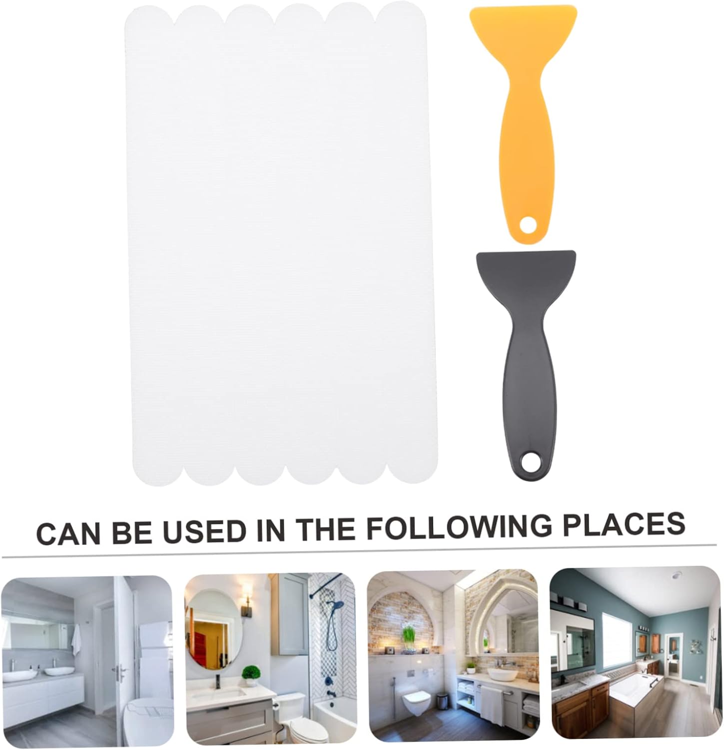 6Pcs Slip Proof Shower Stickers with Scrapers