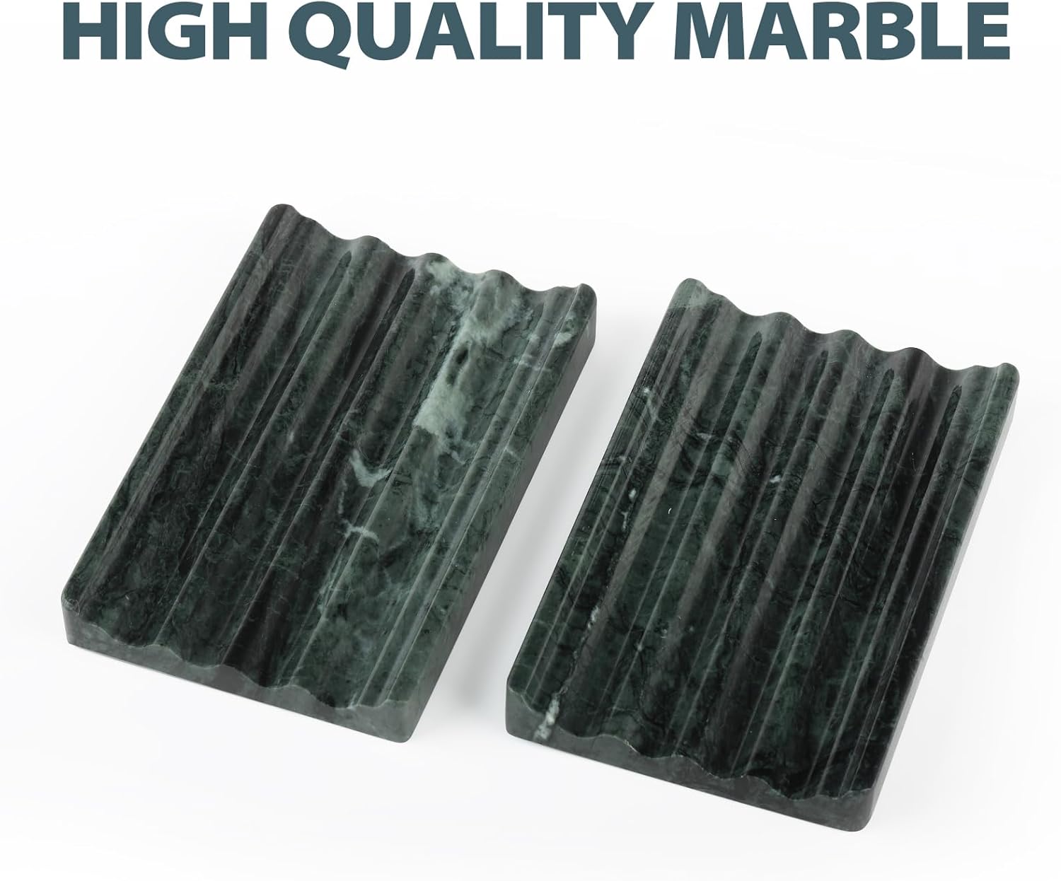 Karibiber Marble Soap Dish with Water Ripple Design