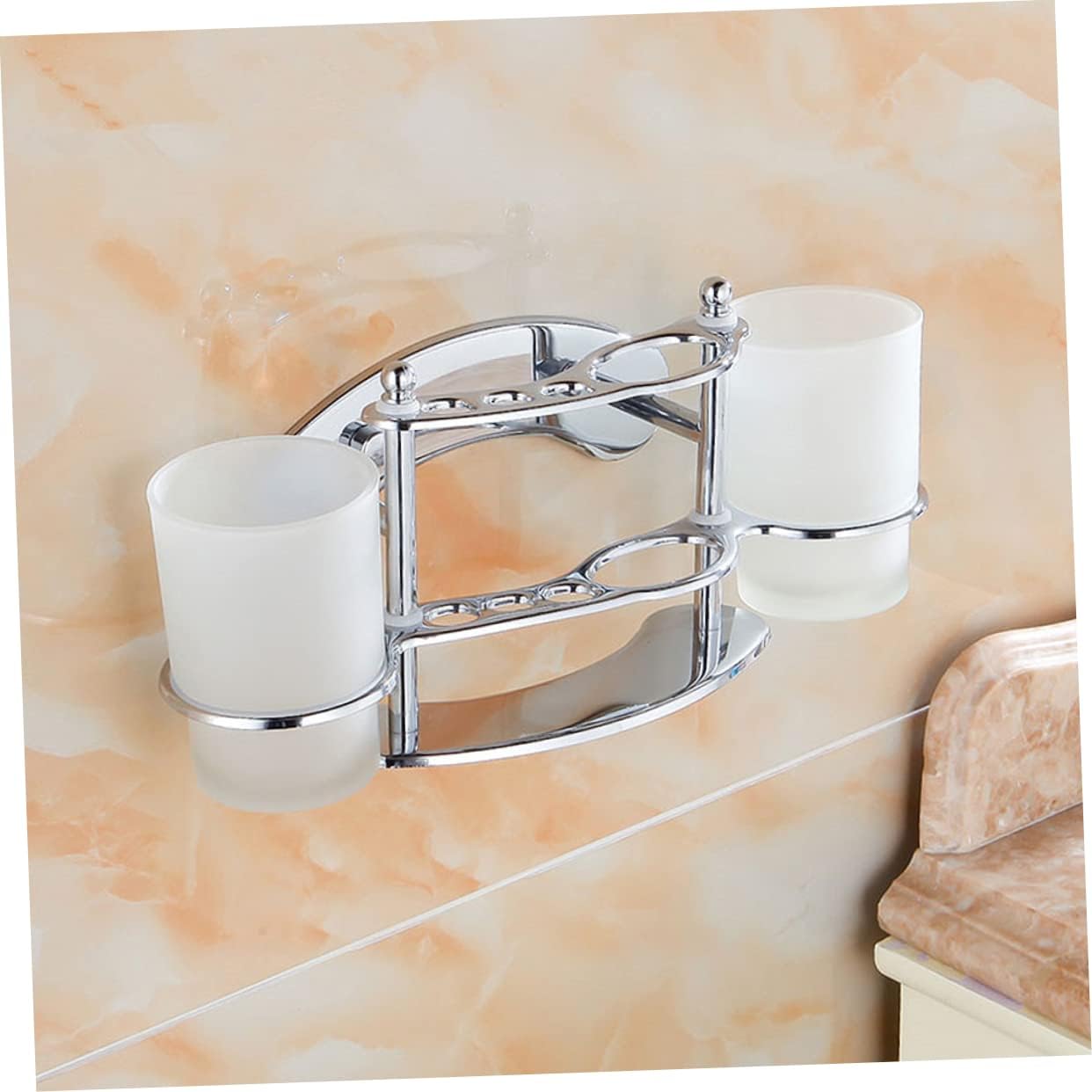 Stainless Steel Toothbrush and Gargle Cup Holder