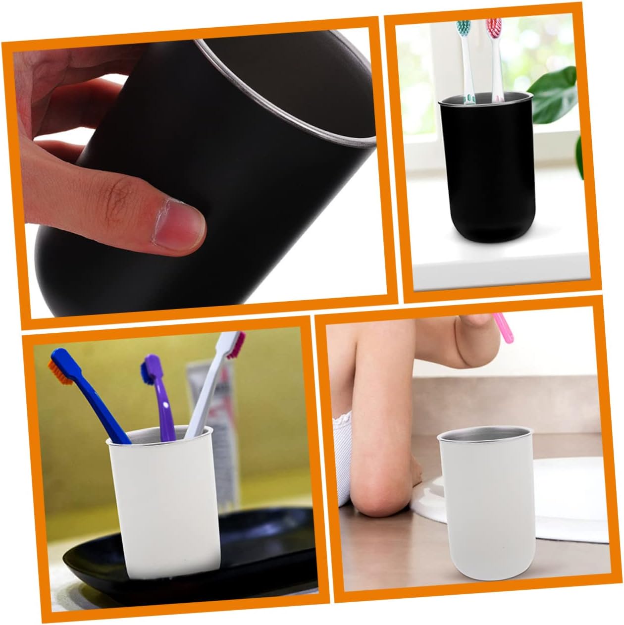 Hemoton 2 Pack Toothbrush Cup Holder Set