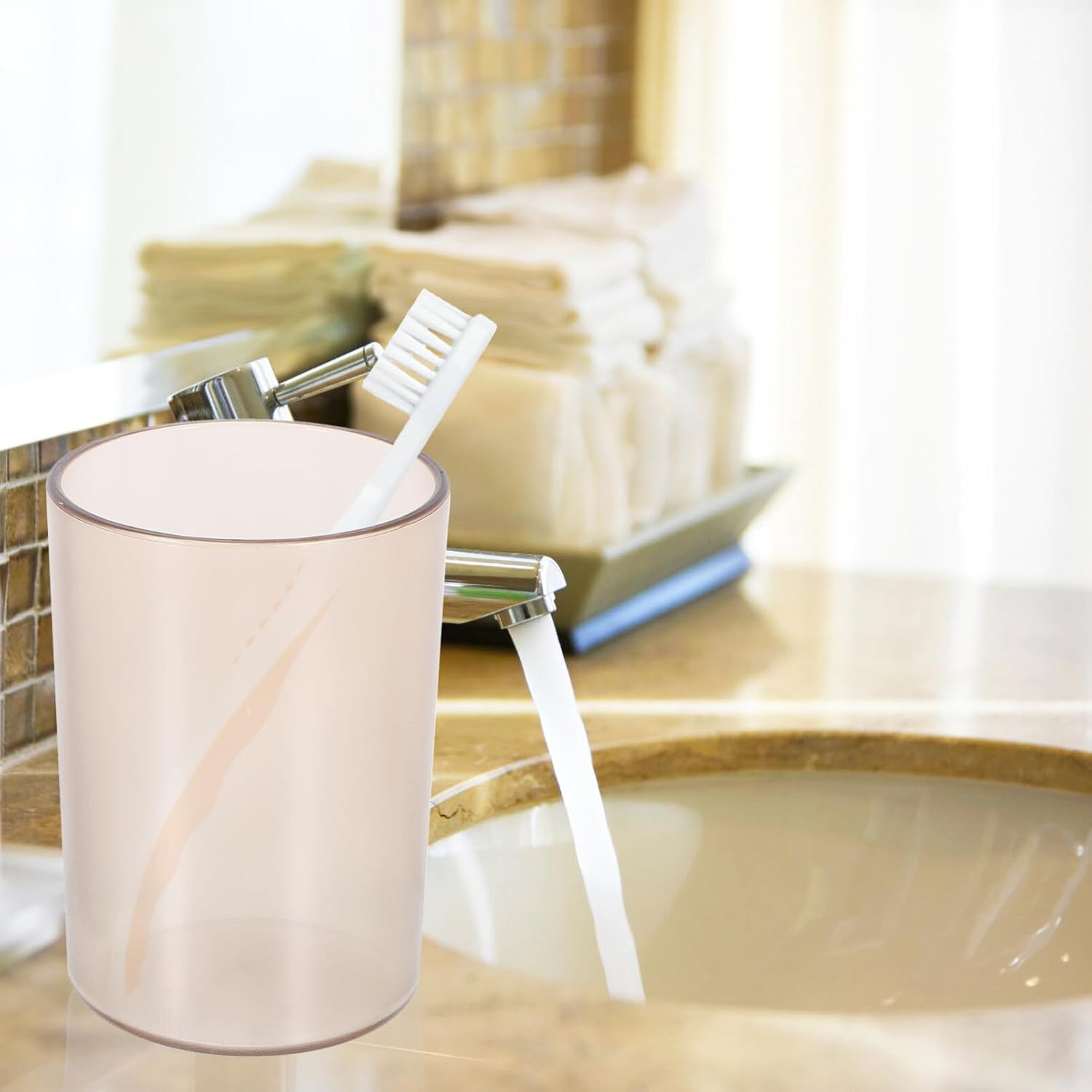 Kichvoe 4Pcs Transparent Couples Toothbrush Cup Holder