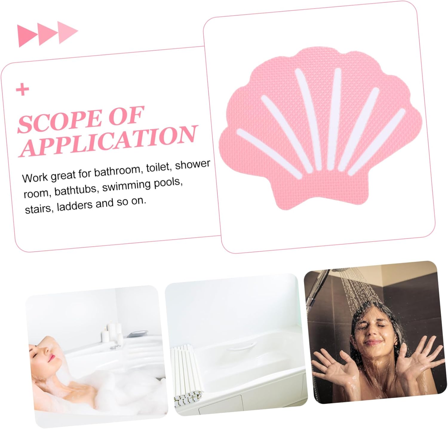 KONTONTY 12pcs Shell Shape Non-Slip Bath Decals