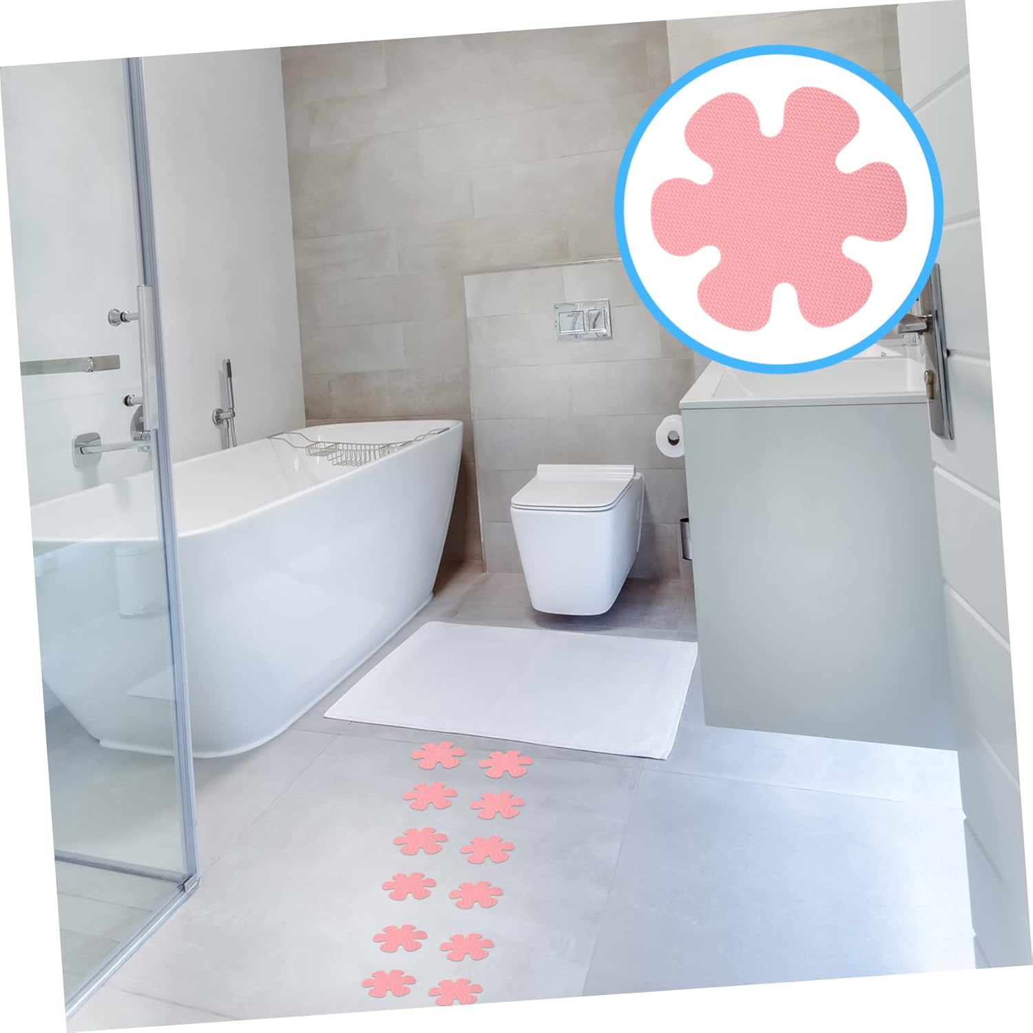 HOOTNEE 1Set Non Skid Bathtub Stickers with Scraper