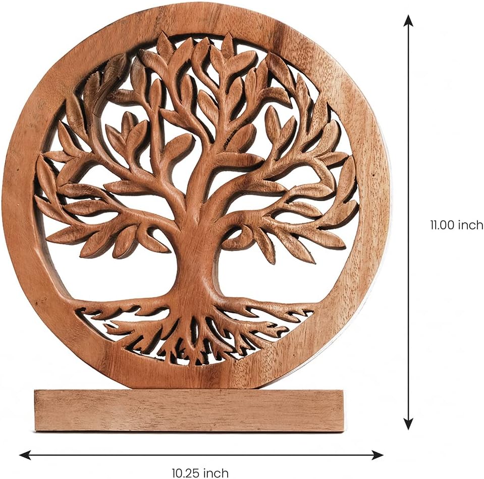 Decozen Solid Wood Tree of Life Sculpture - Home Decor