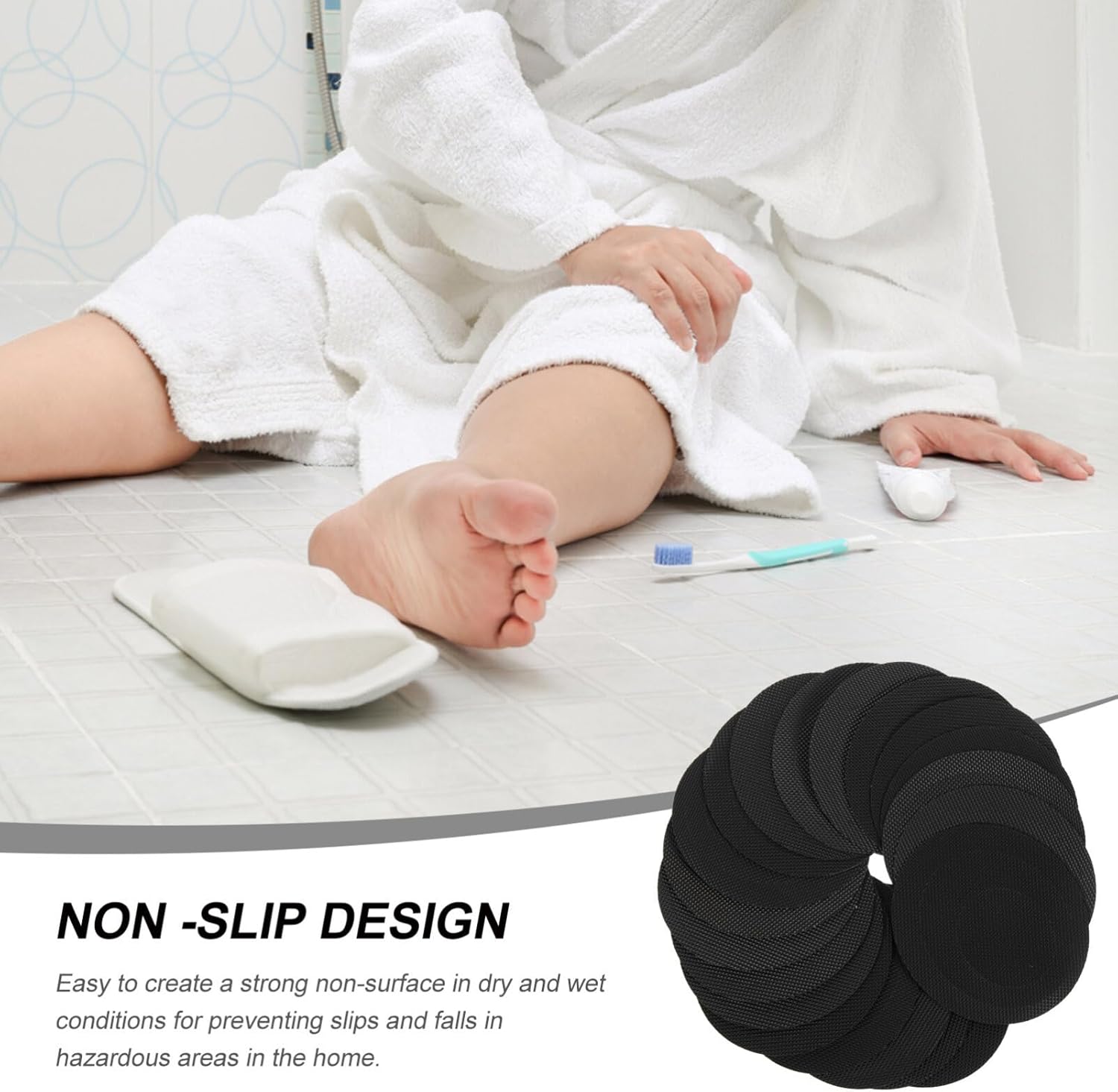 HOMSFOU Non-Slip Bathtub Stickers 20PCS Safety Stickers for Tubs and Stairs