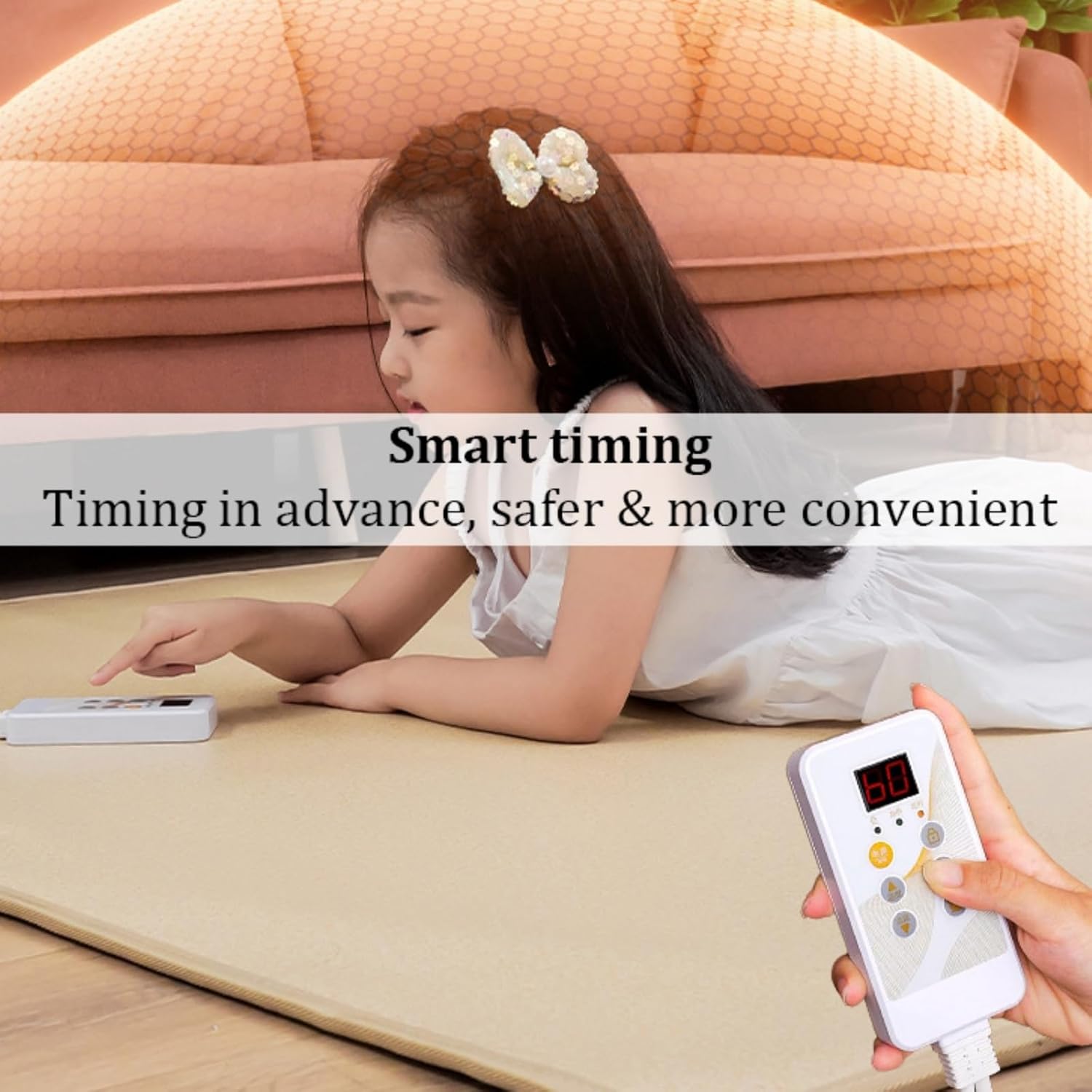 Dalumian Graphene Heated Rug with Timer and Temperature Control