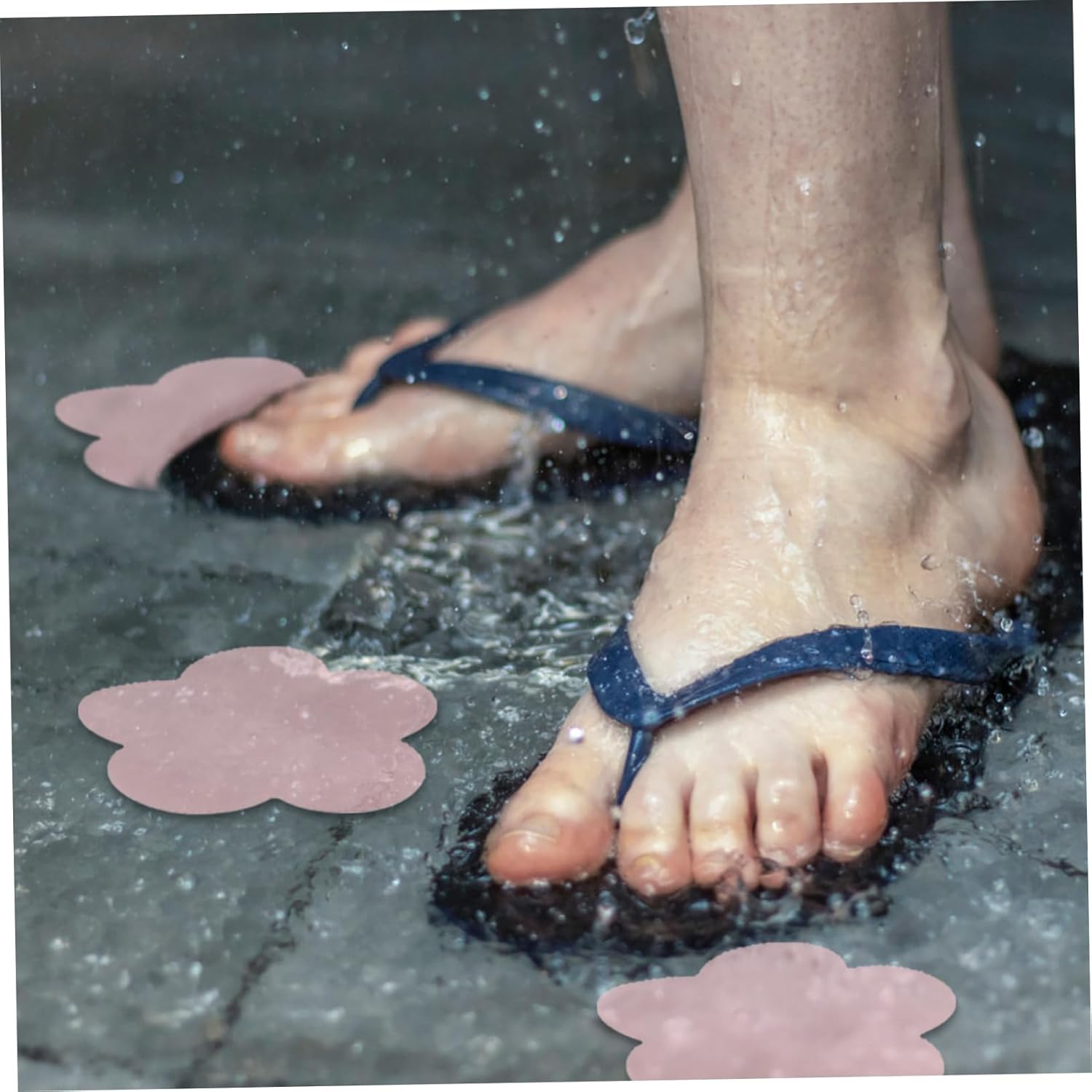 HOLIDYOYO 12pcs Pink Non-Slip Bathtub Stickers 1