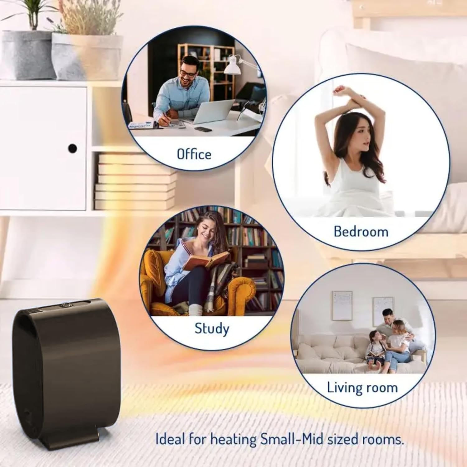 Huihong Matte Purple Electric Space Heater with Thermostat