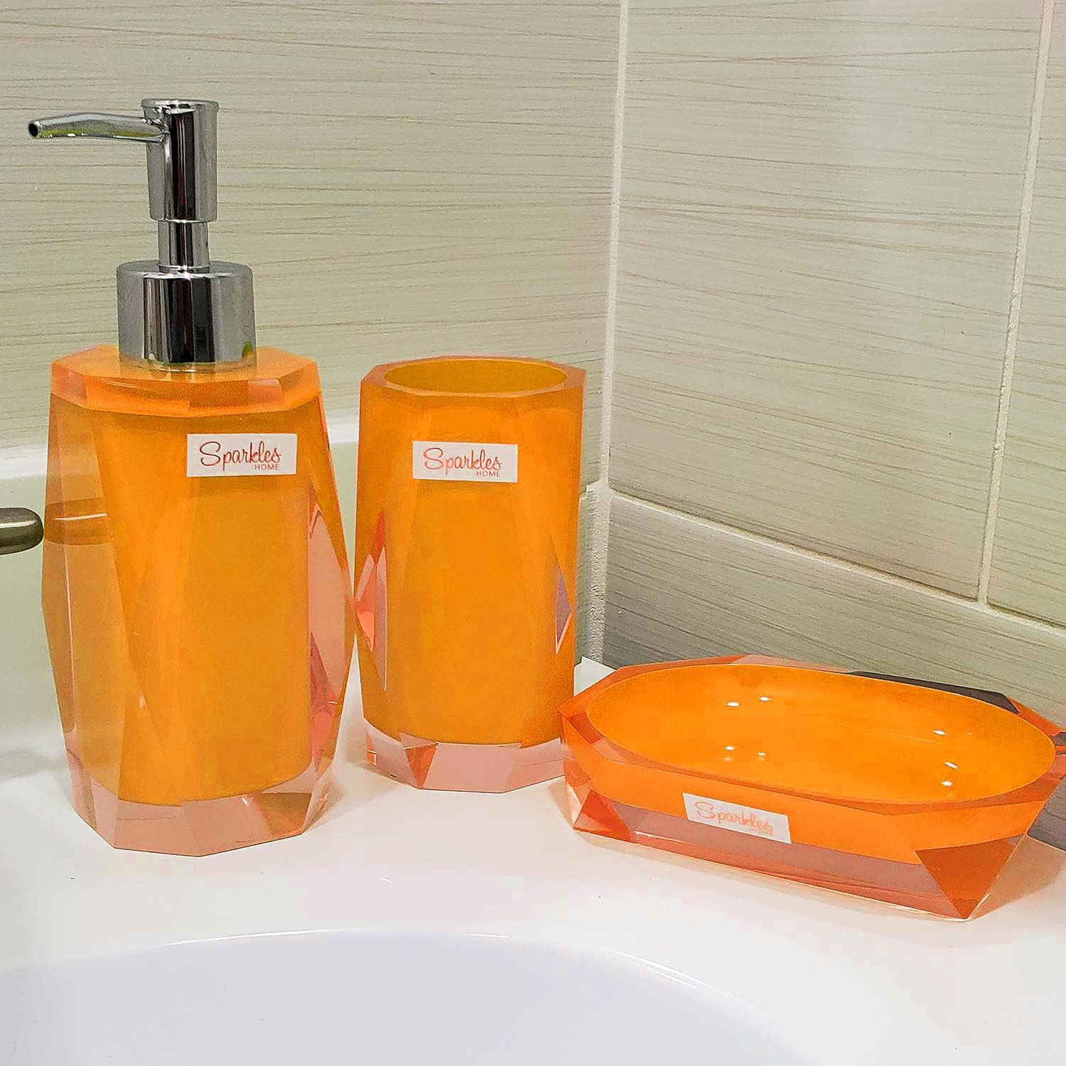 Faceted Tumbler - Durable Resin Smooth Stylish Bathroom Decor