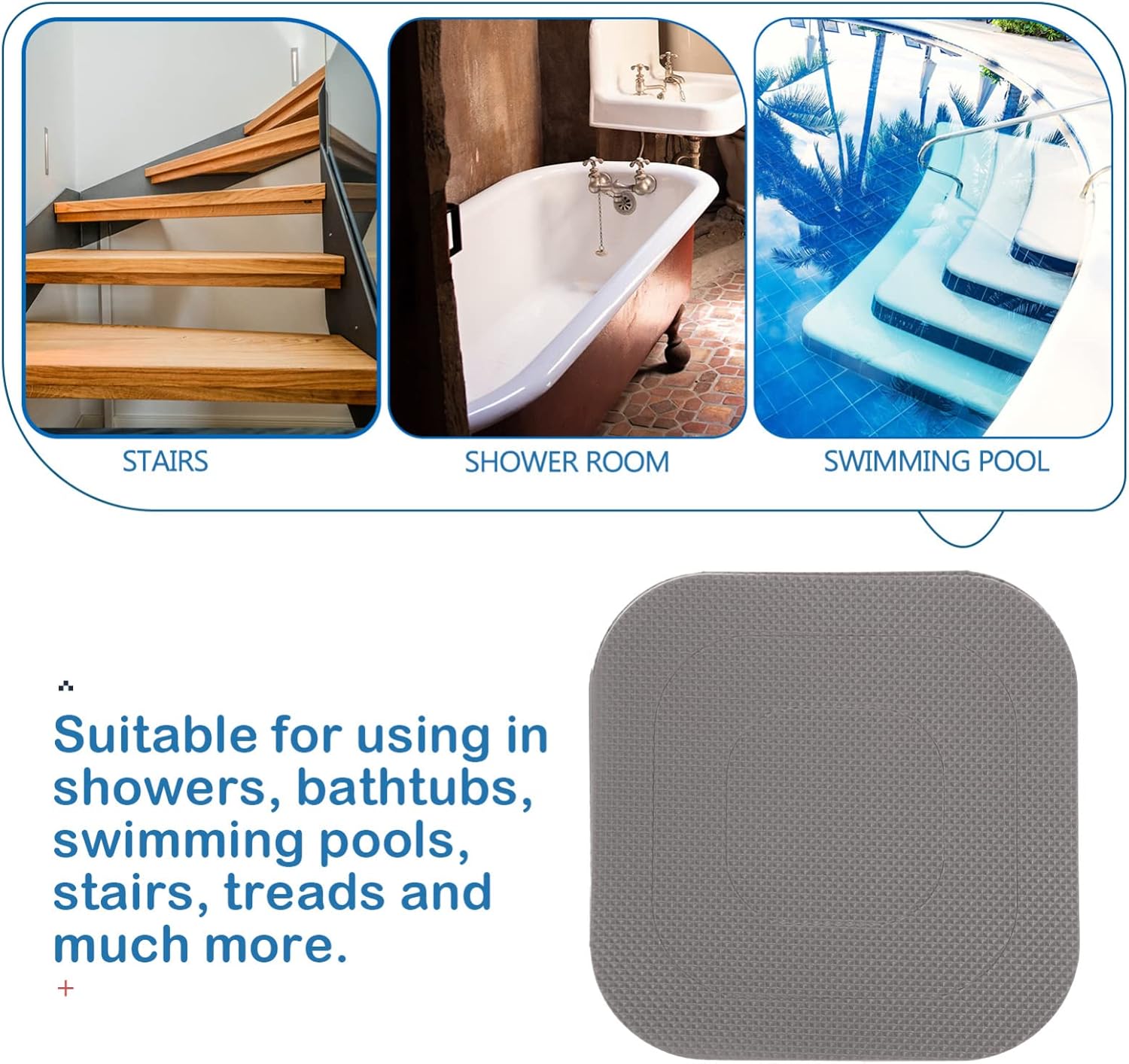 Tofficu Non-Slip Bath Stickers 20 Sheets PEVA Floor Adhesive