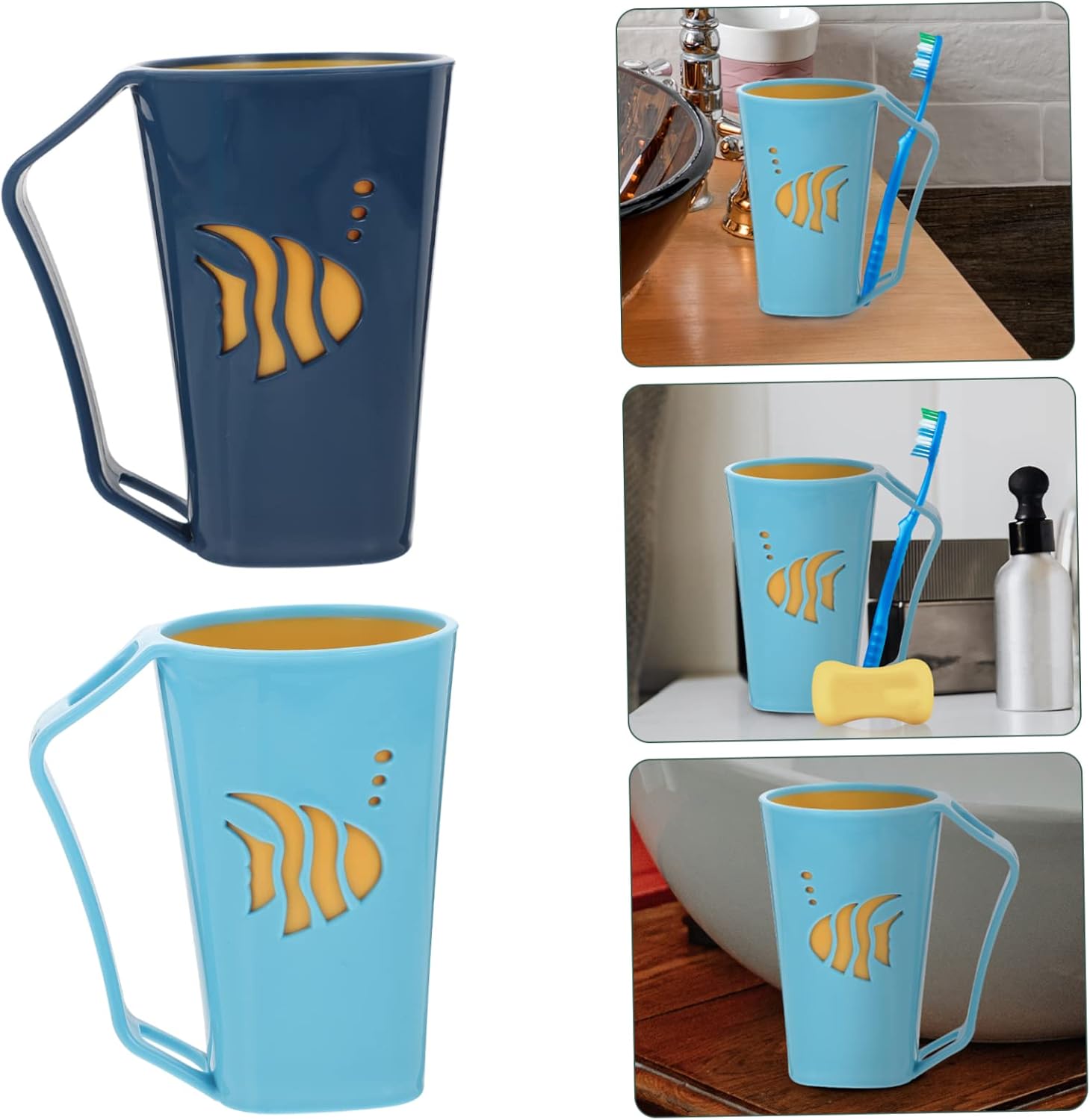 Cabilock 2 Pcs Brush and Wash Cup for Bathroom and Kitchen
