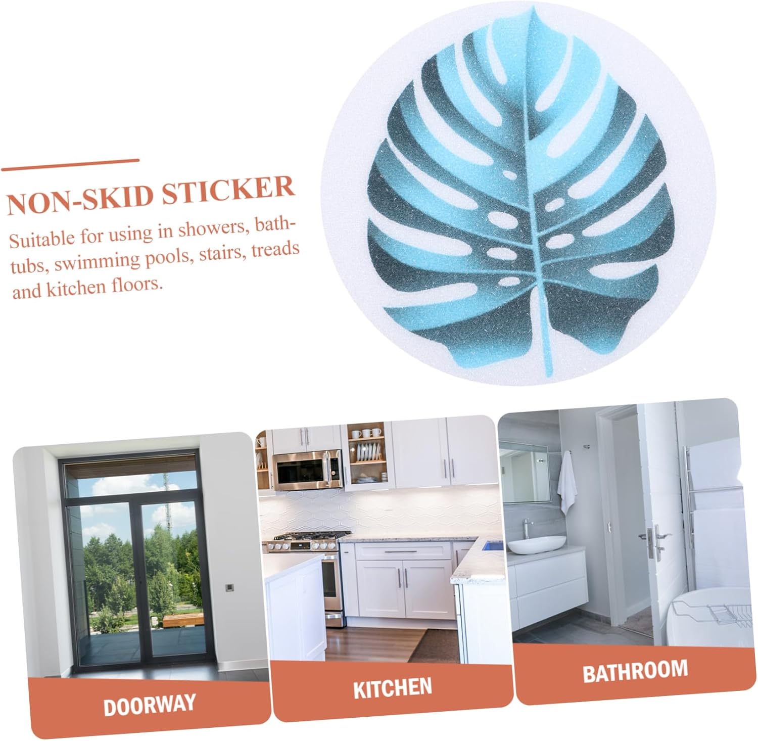1Set Non-Slip Bathtub Stickers Leaf Design