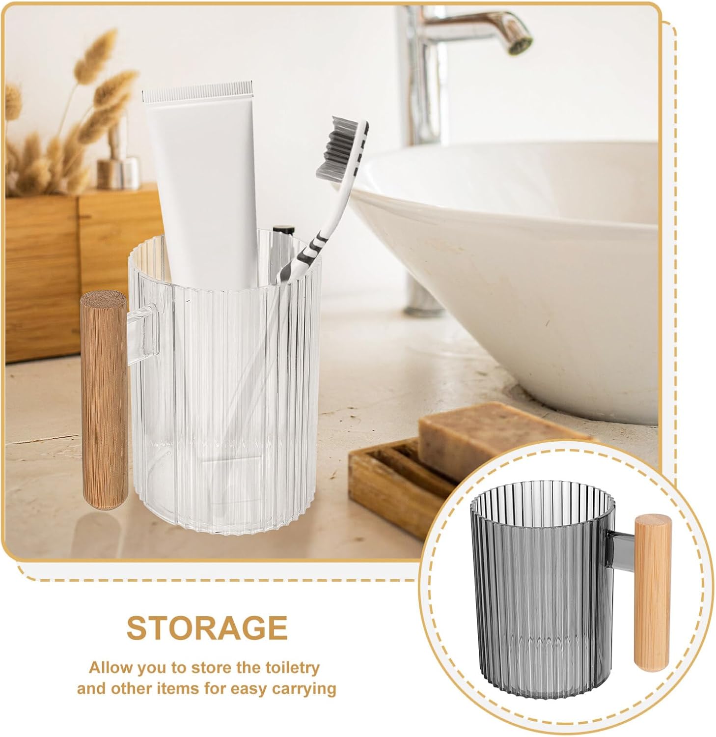 ABOOFAN 4-Piece Toothbrush Storage Cup Set