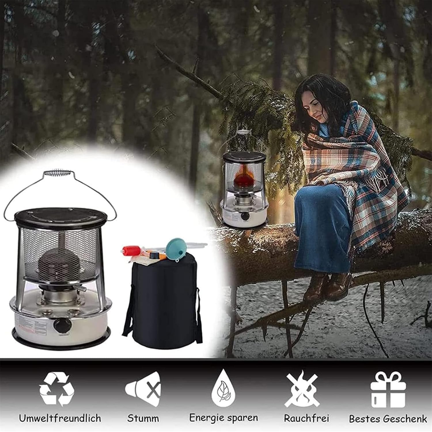FXNFXLA Kerosene Heater 46L Portable Indoor Outdoor