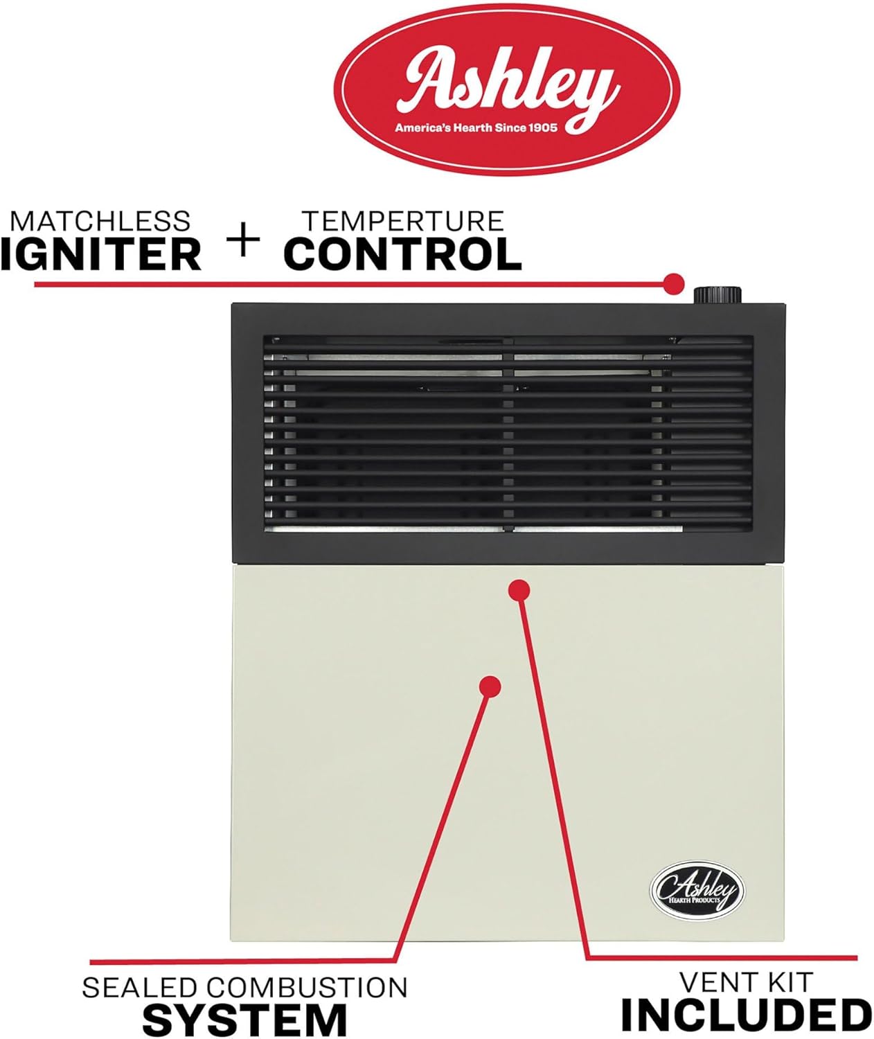 Ashley Hearth Products DVAG11N Natural Gas Heater Cream