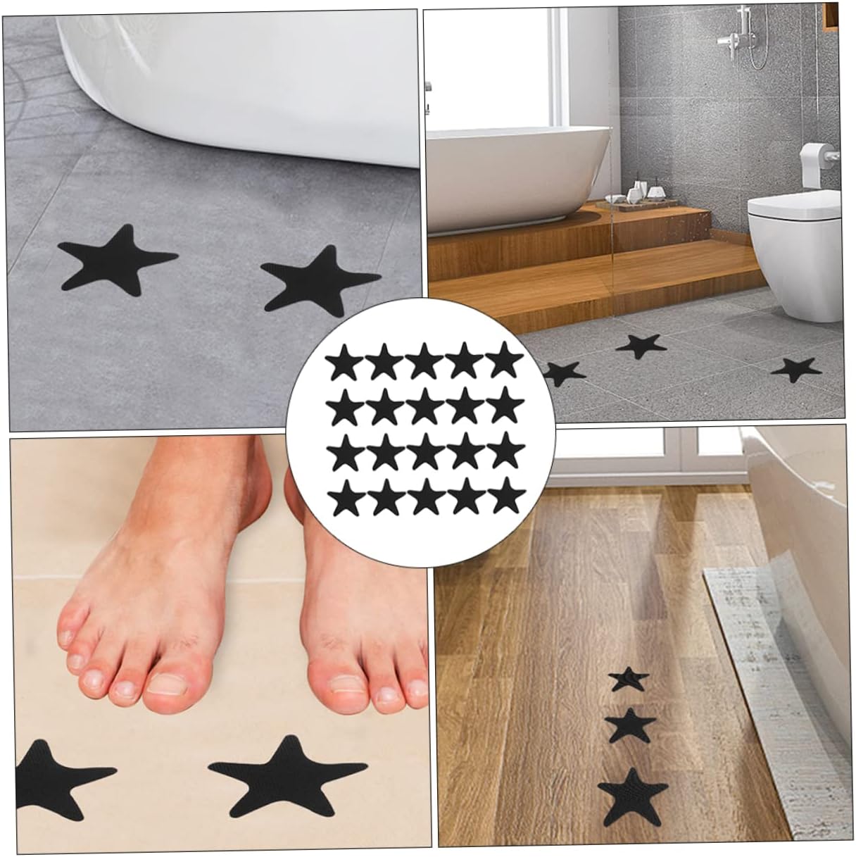 Unomor 40Pcs Non-Slip Bath Stickers for Stairs and Bathtubs