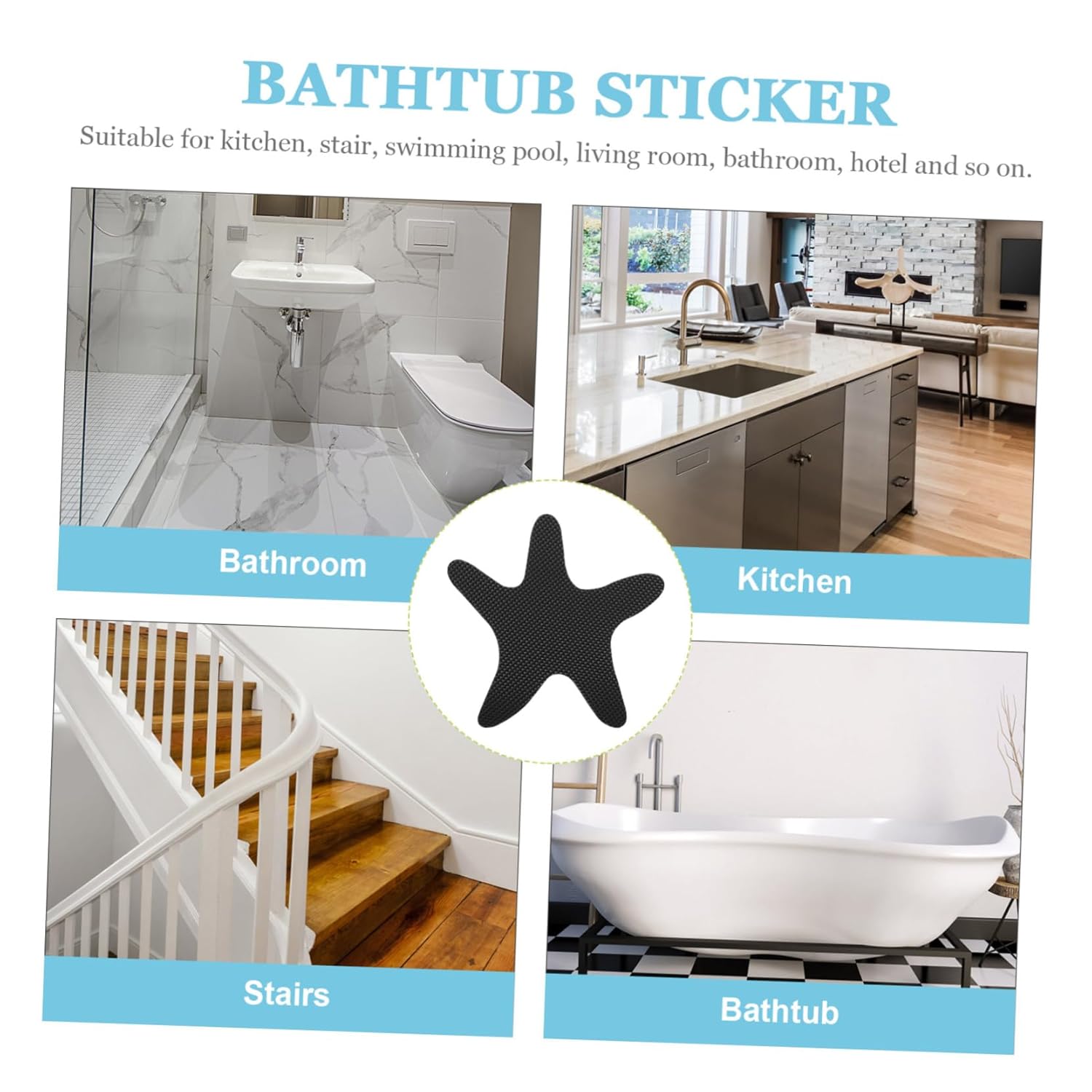 ORFOFE 6pcs Anti-Slip Sticker Shower Safety Strips for Kids