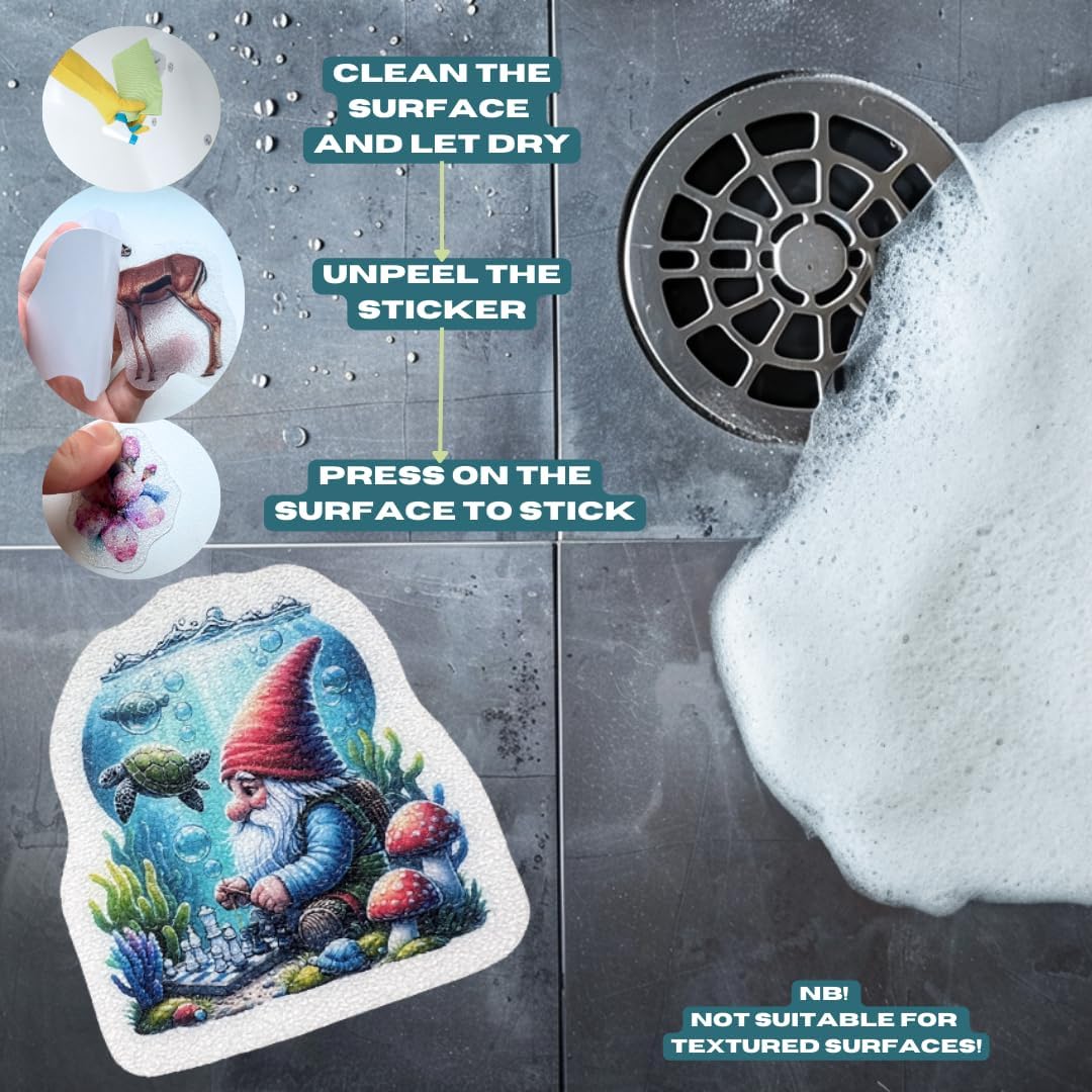 Non Slip Gnome Decals for Bathtubs 20 PCS Safety Stickers