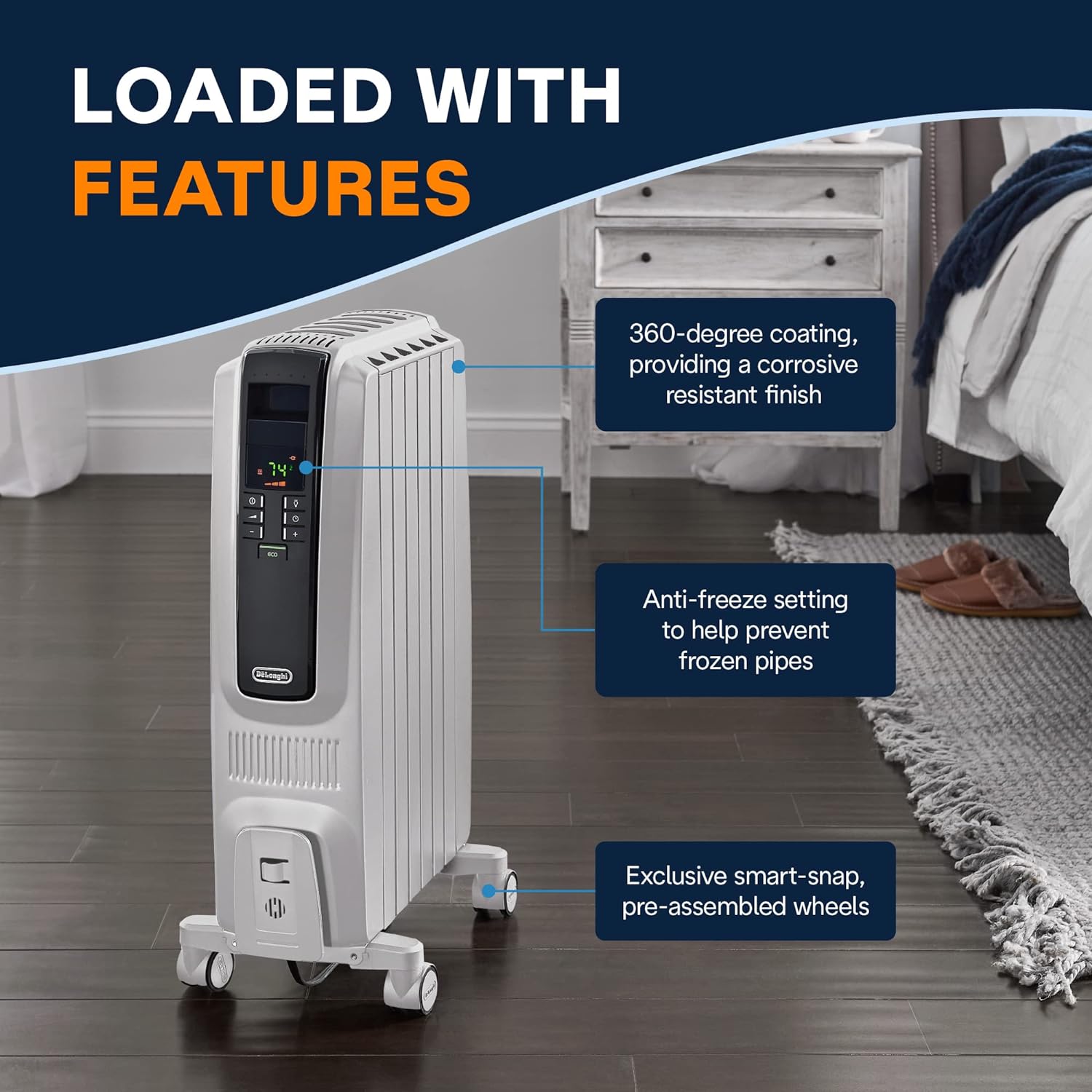 DeLonghi TRD40615E Digital Oil Filled Radiator Heater