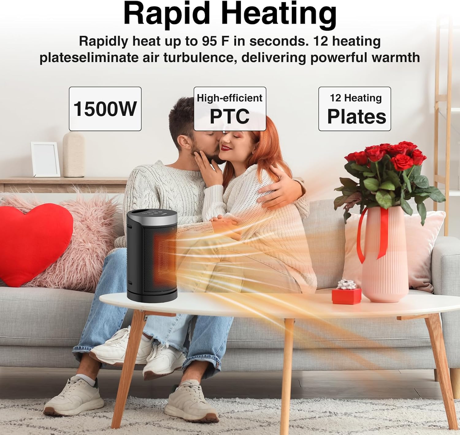 WINHL Space Heater with Thermostat and Remote Control