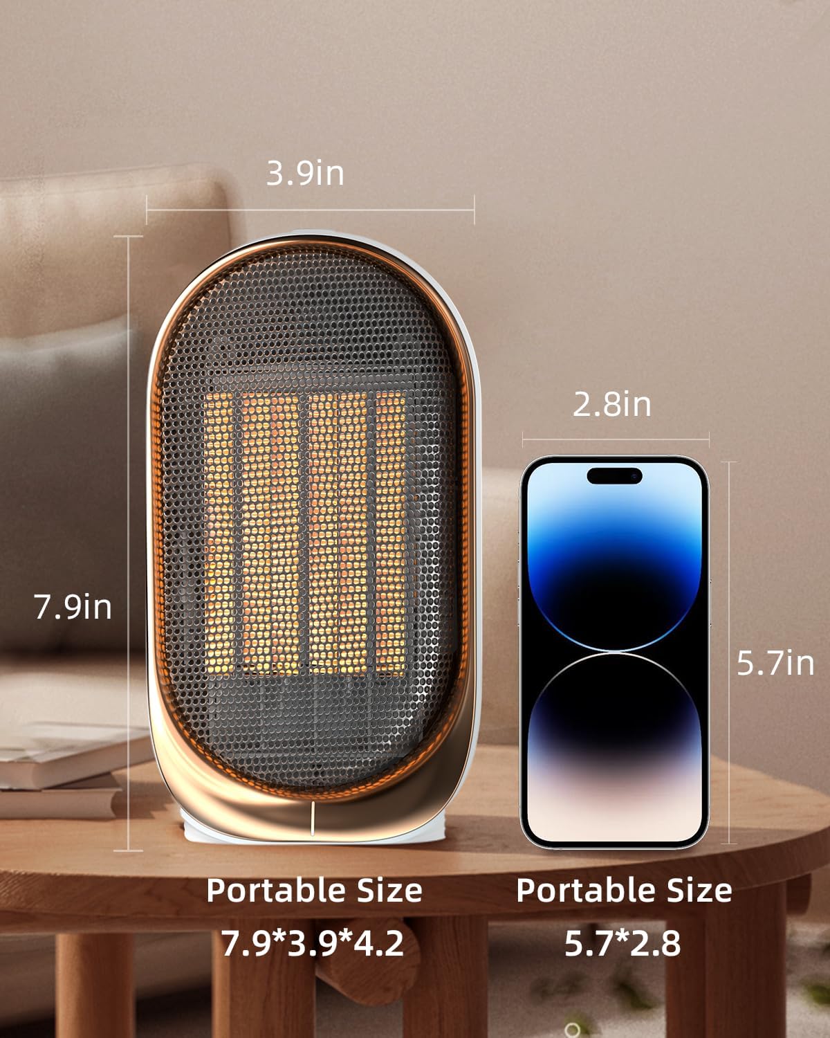 QQT Portable Space Heater with 2-Speed and Triple Protection