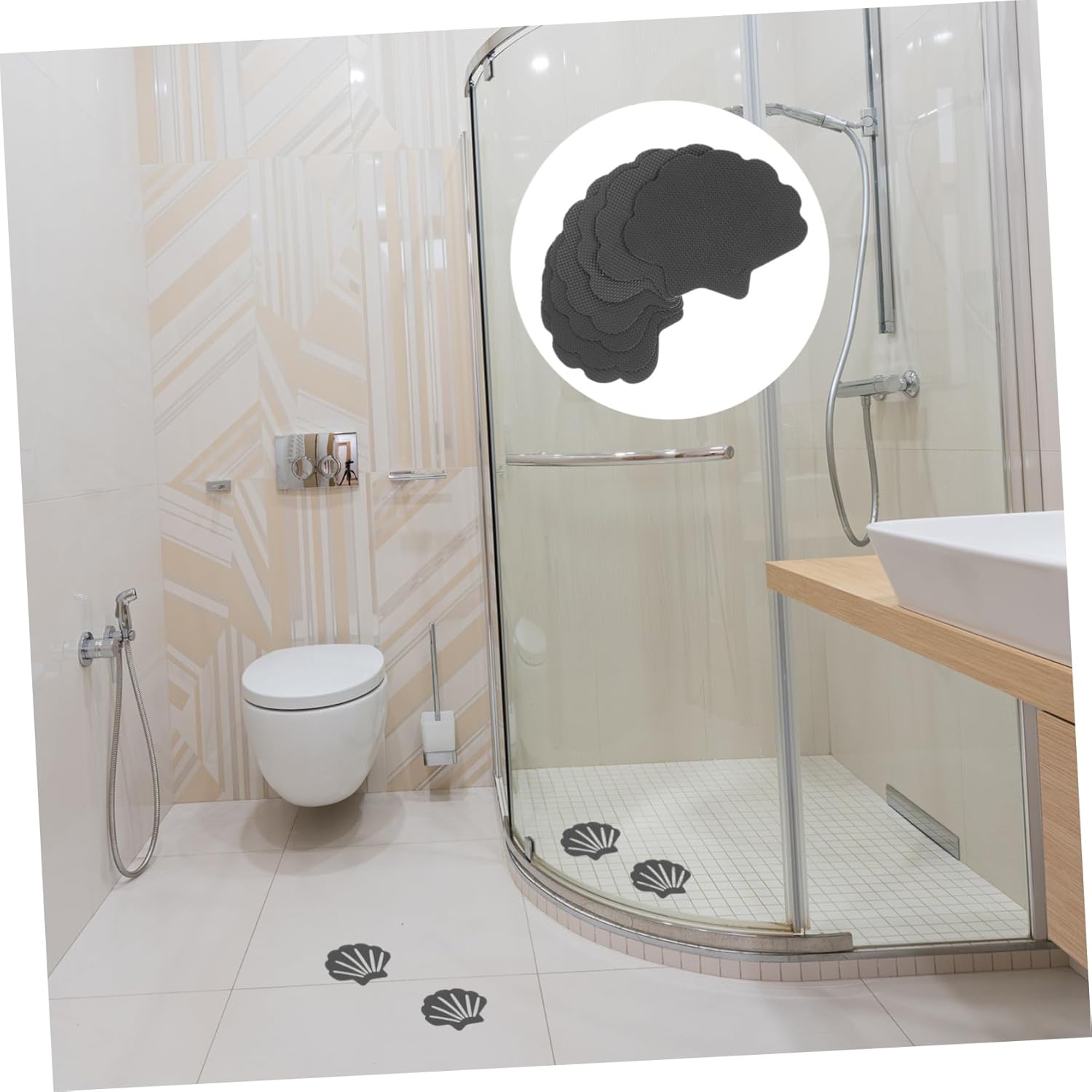 30Pcs Shell Shaped Non-Slip Bathroom Stickers