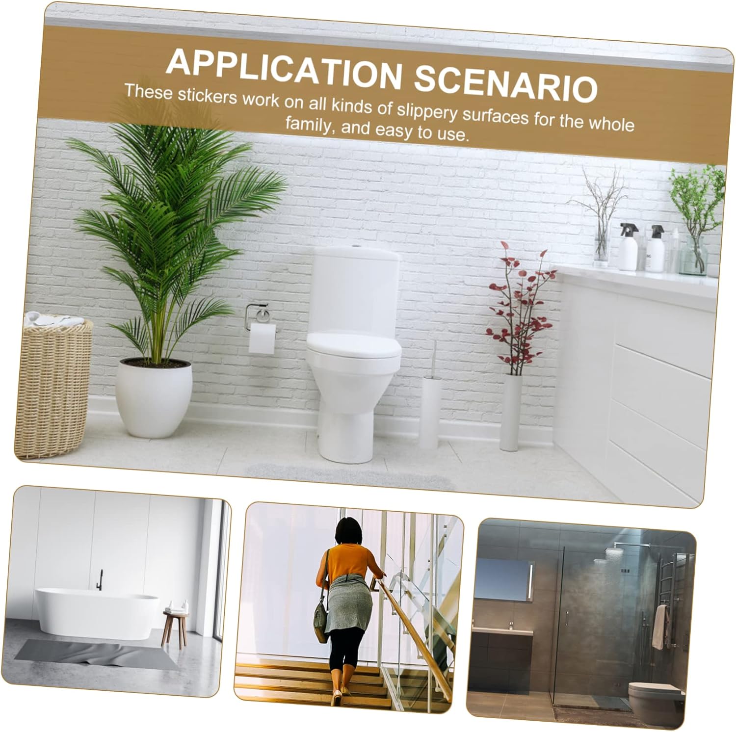 TINEASUR Non-Slip Shower Stickers 12 Pack for Bathroom