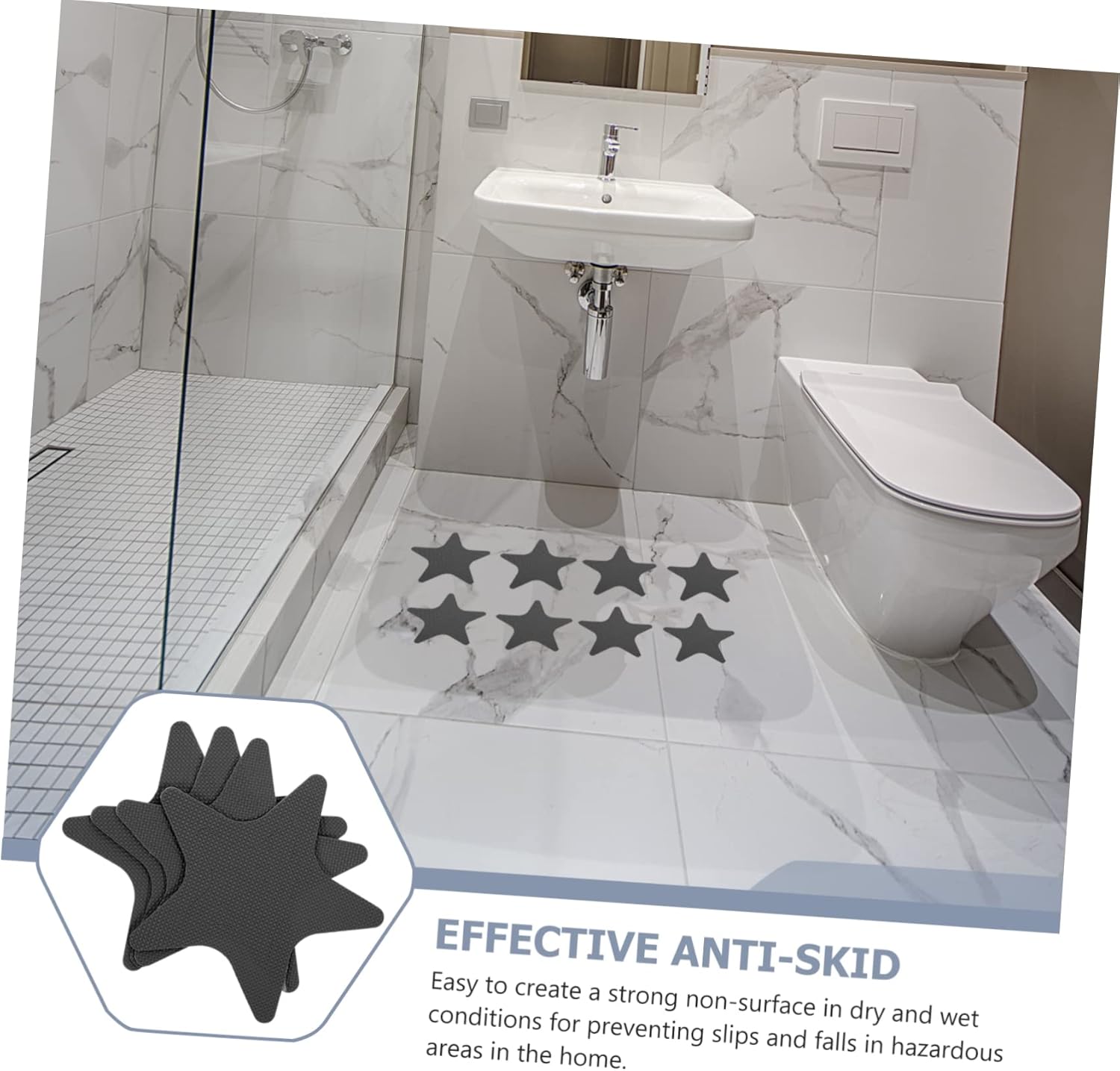 WOONEKY Non-Slip Bath Tub Stickers Set