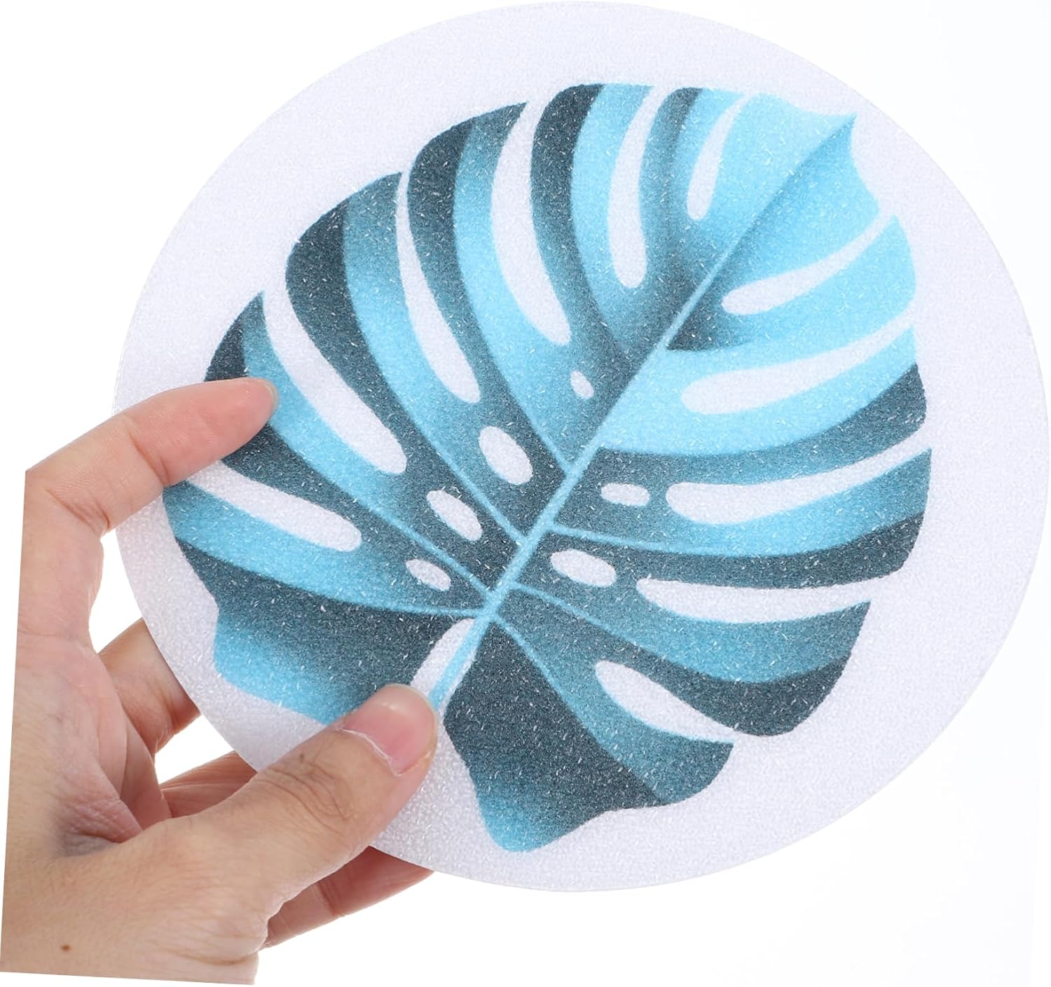 SOLUSTRE 1Set Non-Slip Bathtub Stickers with Leaf Design
