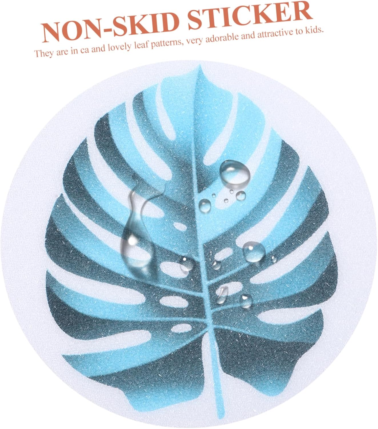 SOLUSTRE 1Set Non-Slip Bathtub Stickers with Leaf Design