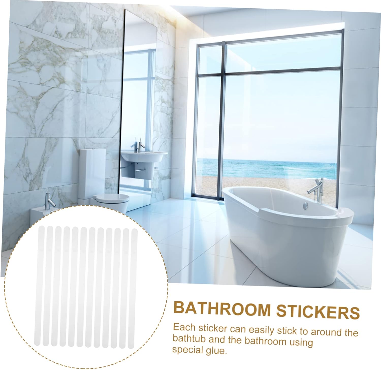 Happyyami 12Pcs Non-Slip Bathtub Stickers for Safety