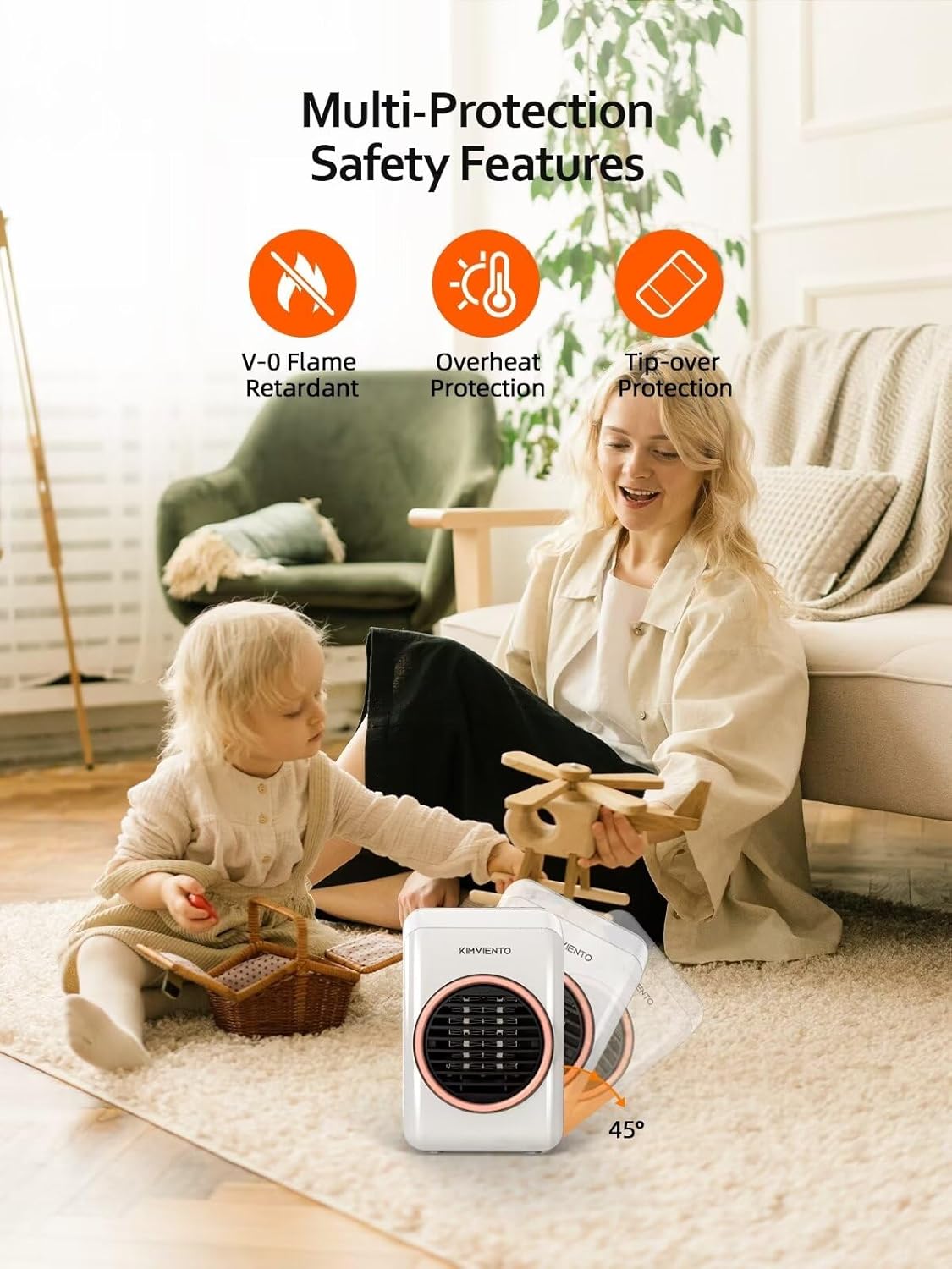 Kimviento Mini Space Heater 350W Portable Tent Heater