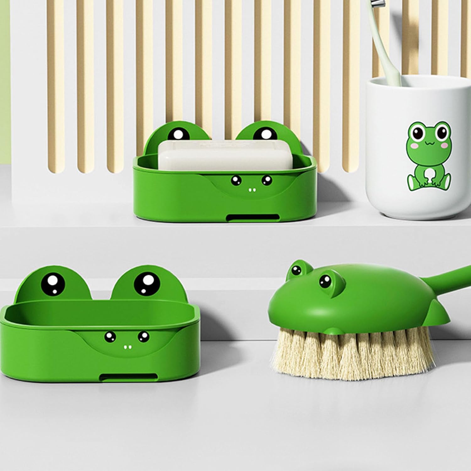 Frogs Wall Soap Dish Double Layer Drainage