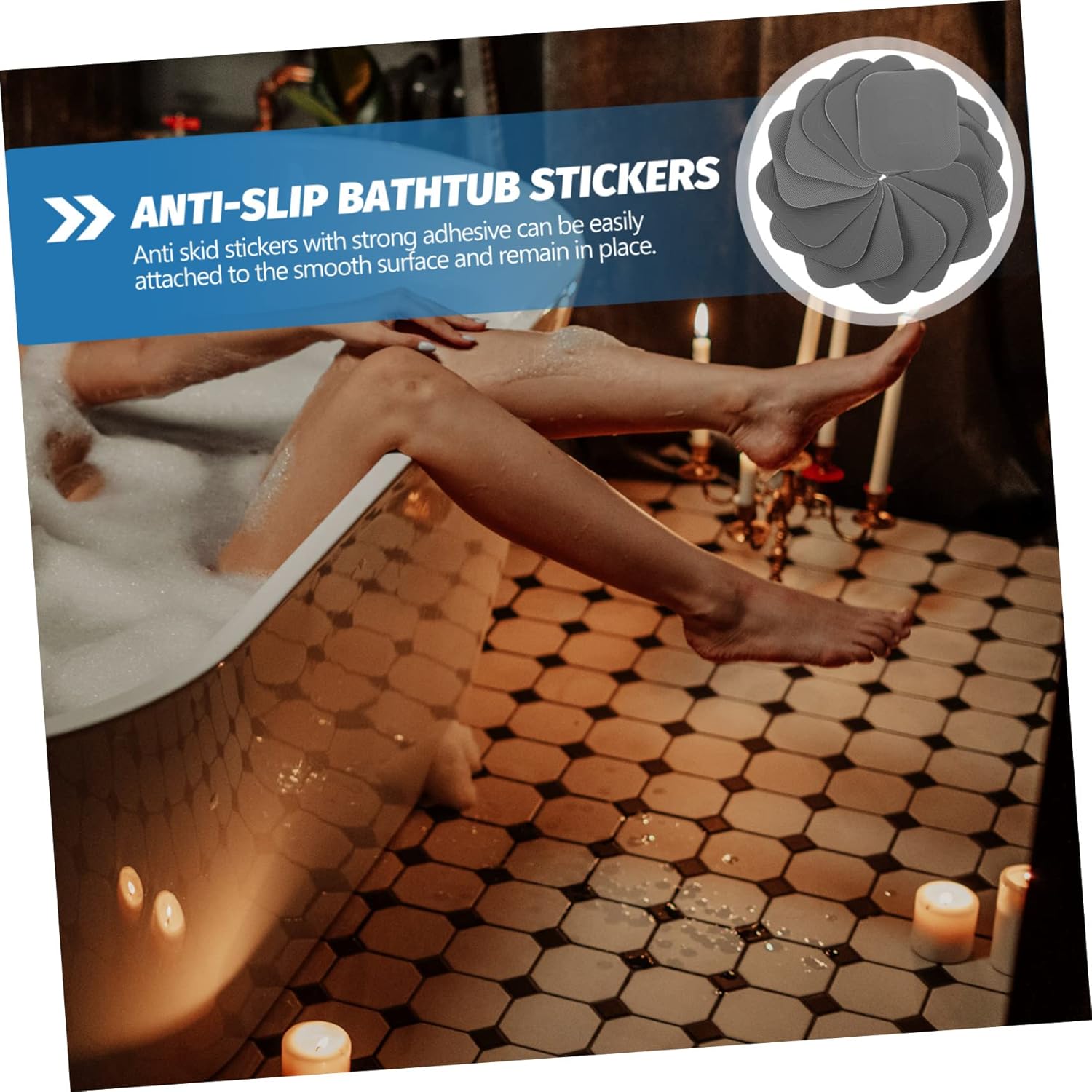Pamingono Non-Slip Bathtub Decals Easy Install Peva Material