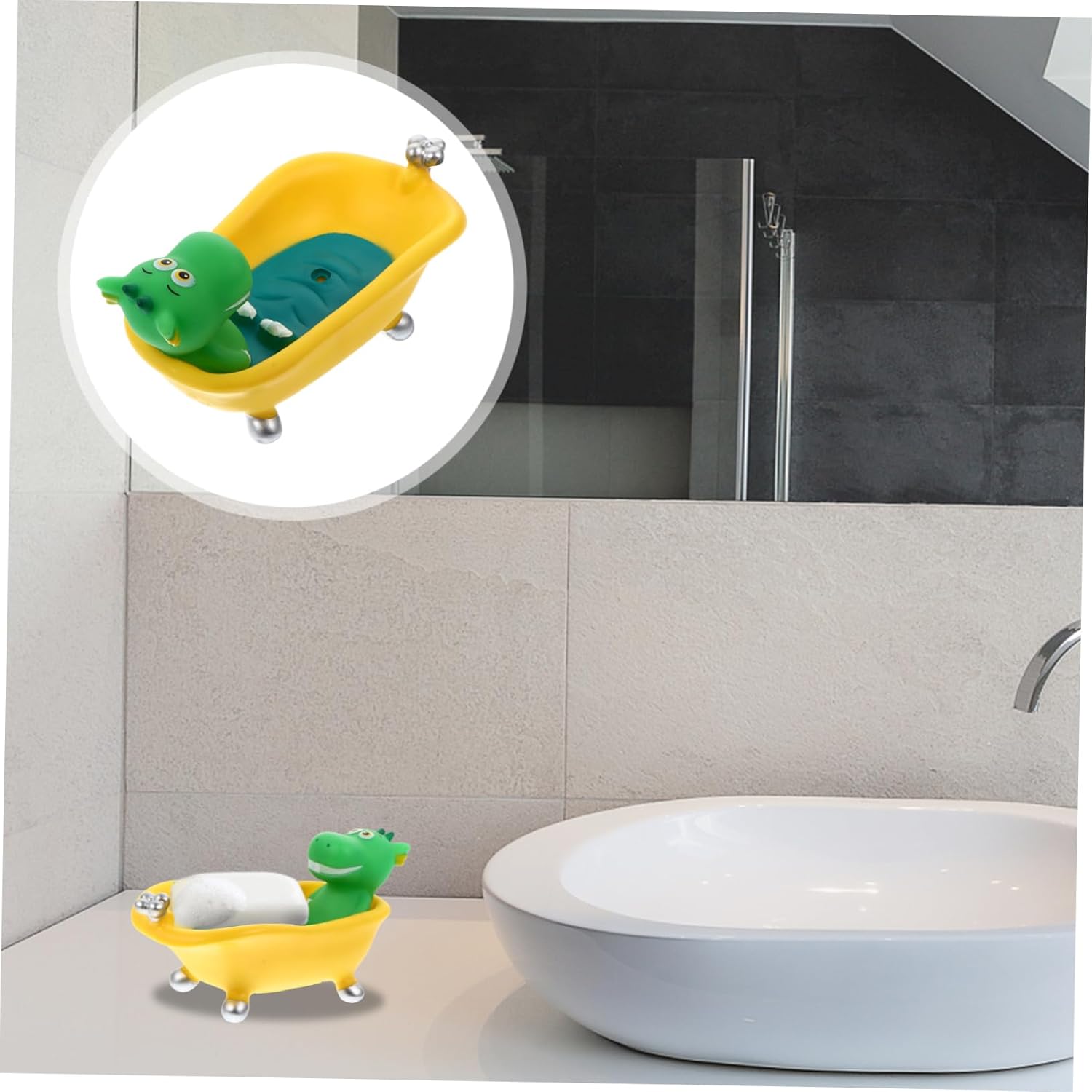 Adorable Dinosaur Soap Drain Container for Kids 1