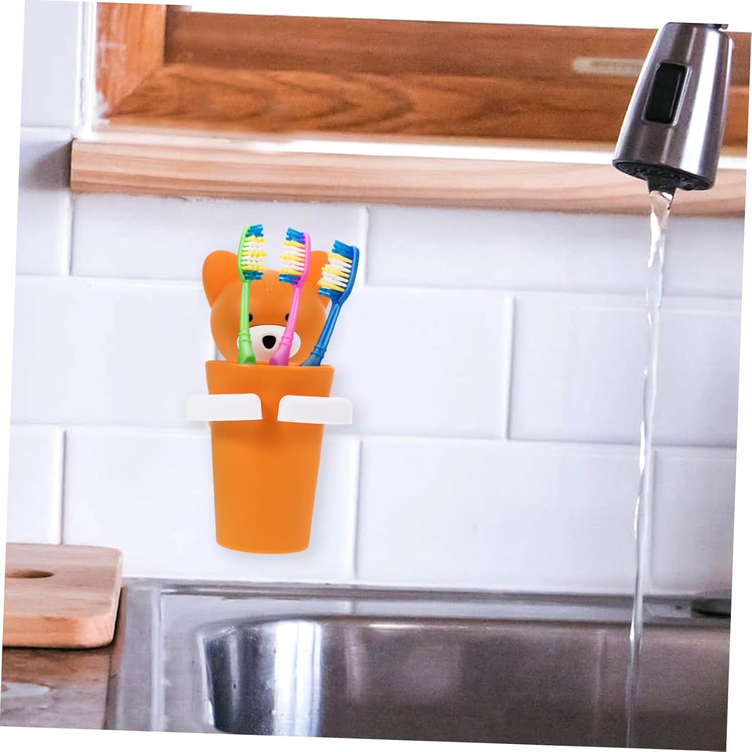 Ciieeo 2sets Cartoon Toothbrush Holder Organizer for Bathroom