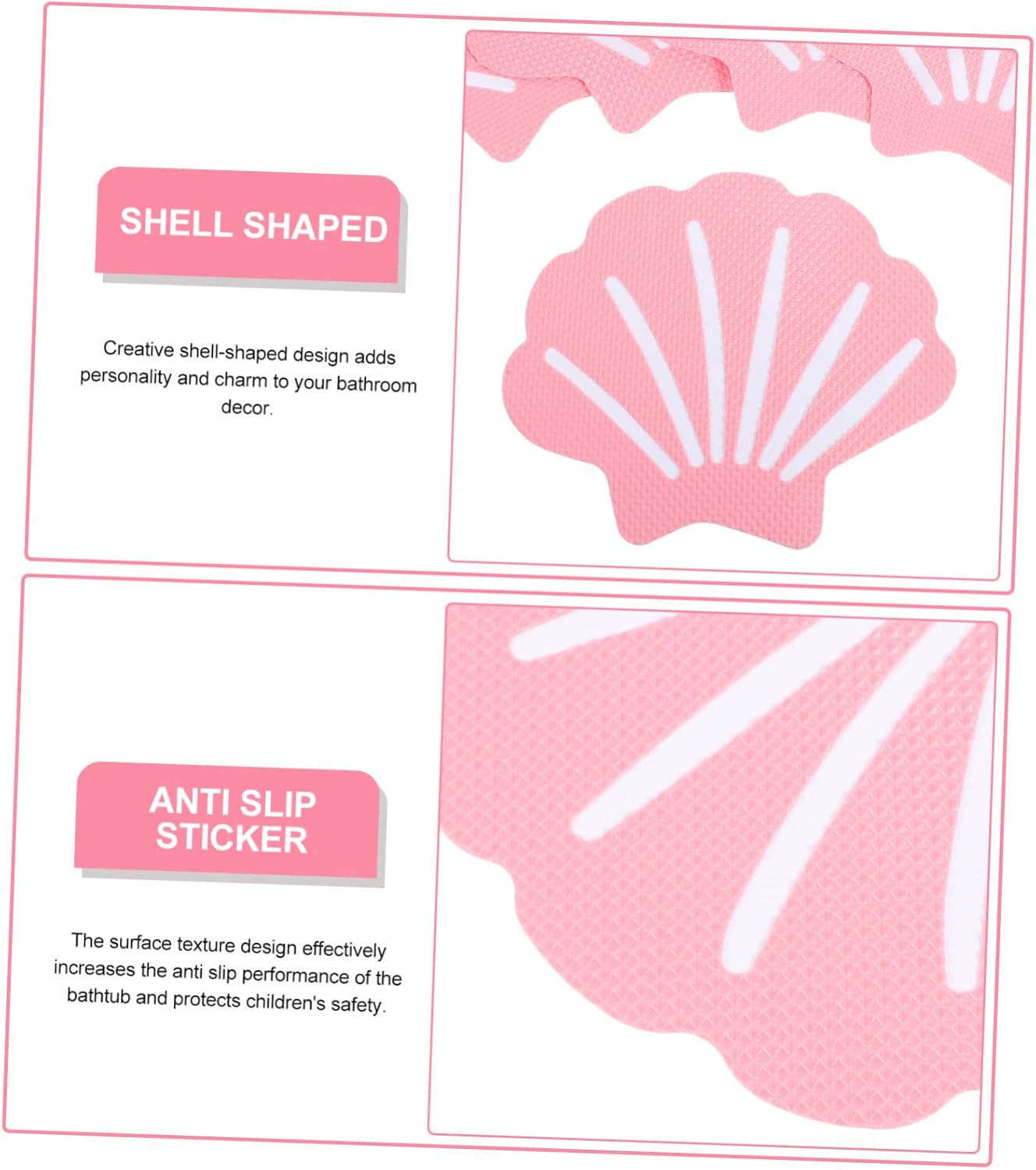 Holibanna Bathtub Nonslip Stickers 12pcs Shell Design Anti-Slip Decals