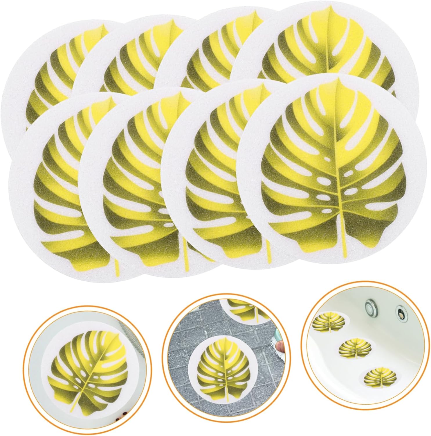 LAPYAPPE 1set Leaf Design Bathtub Stickers