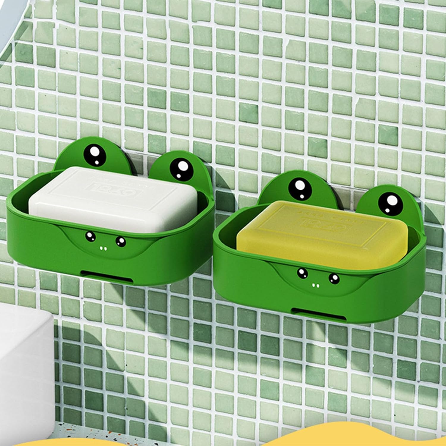 Frogs Wall Soap Dish Double Layer Drainage