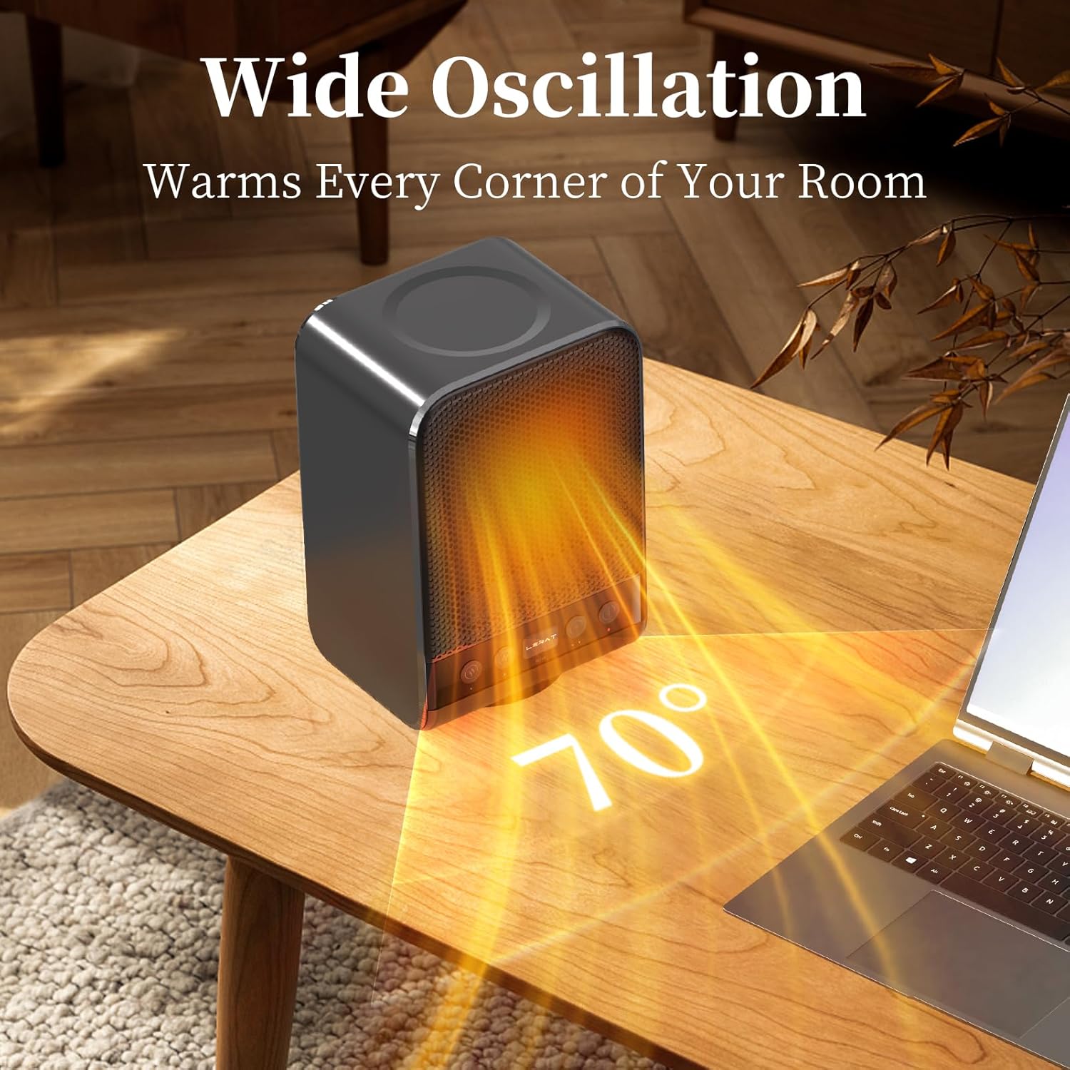 Lerat Space Heater 1500W PTC Fast Heating Black