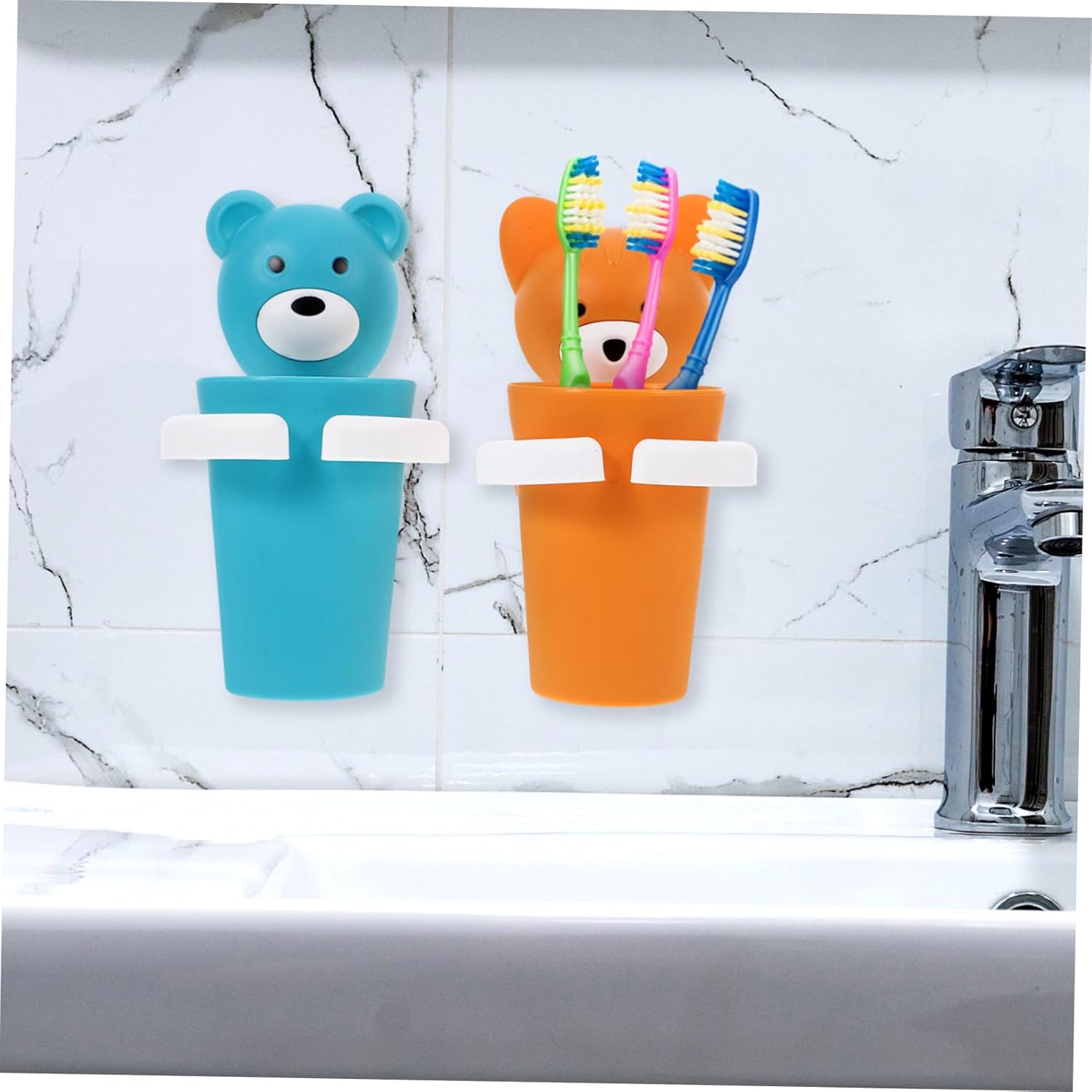Alipis 2Sets Wall Mounted Toothbrush Holder