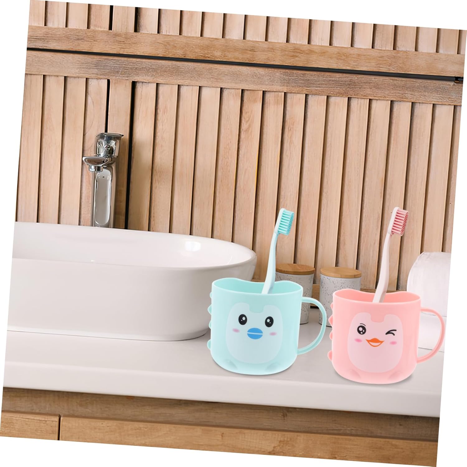 Ciieeo Toddler Frosted Toothbrush Cup for Bathroom