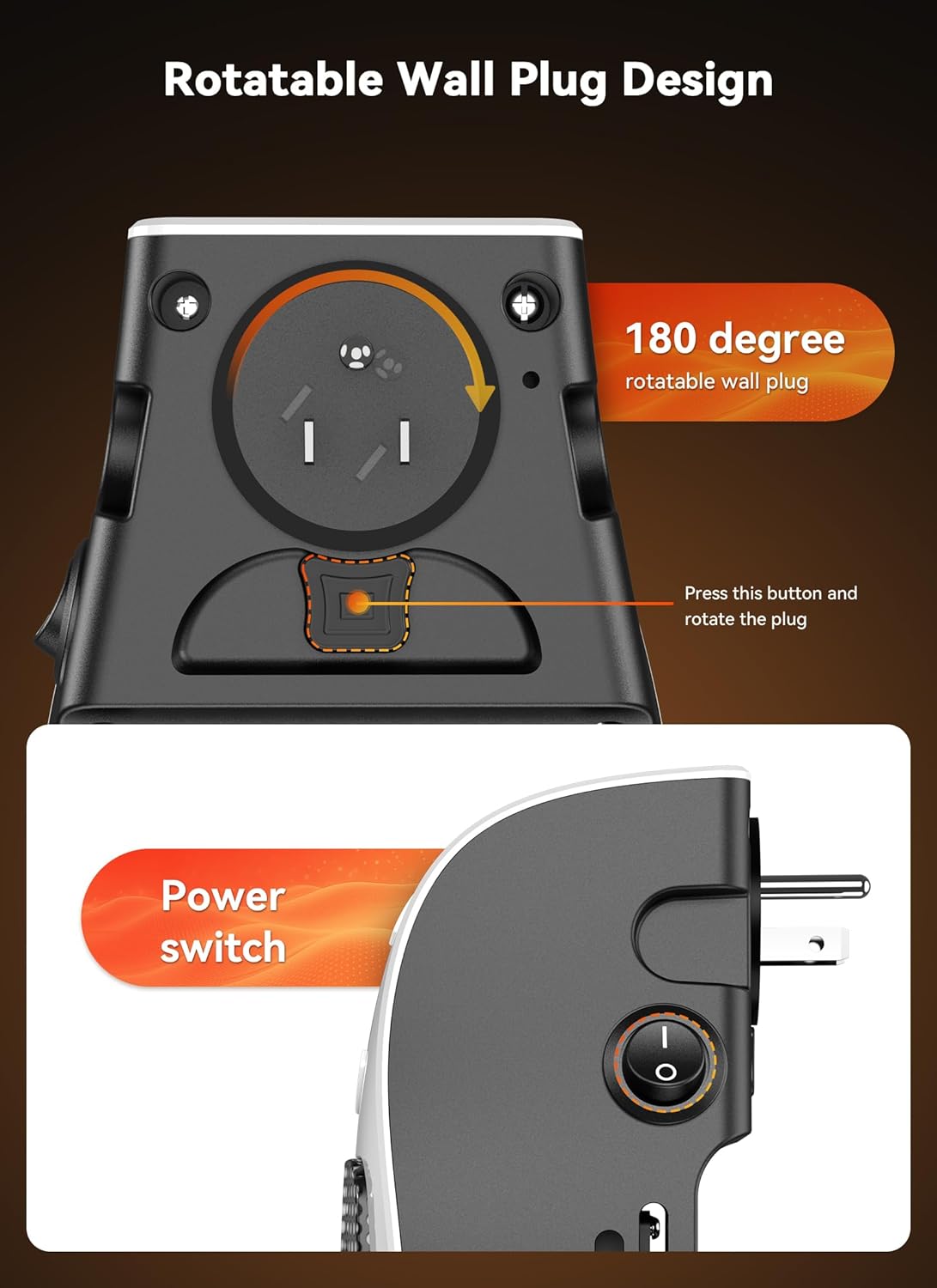 GiveBest 450W Programmable Space Heater with LED Display and Remote Control