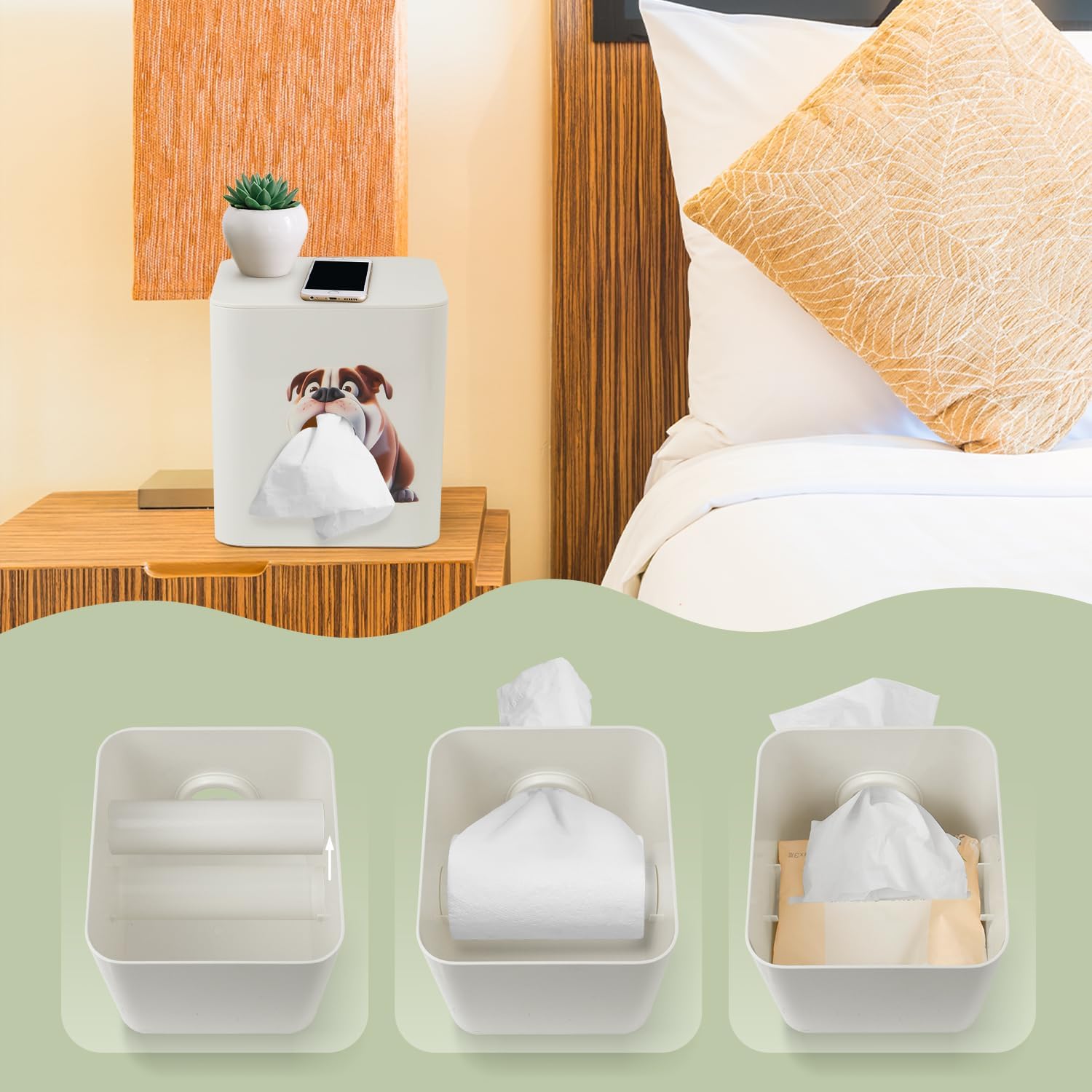 Funny Tissue Box Cover with Cute Puppy Design 1