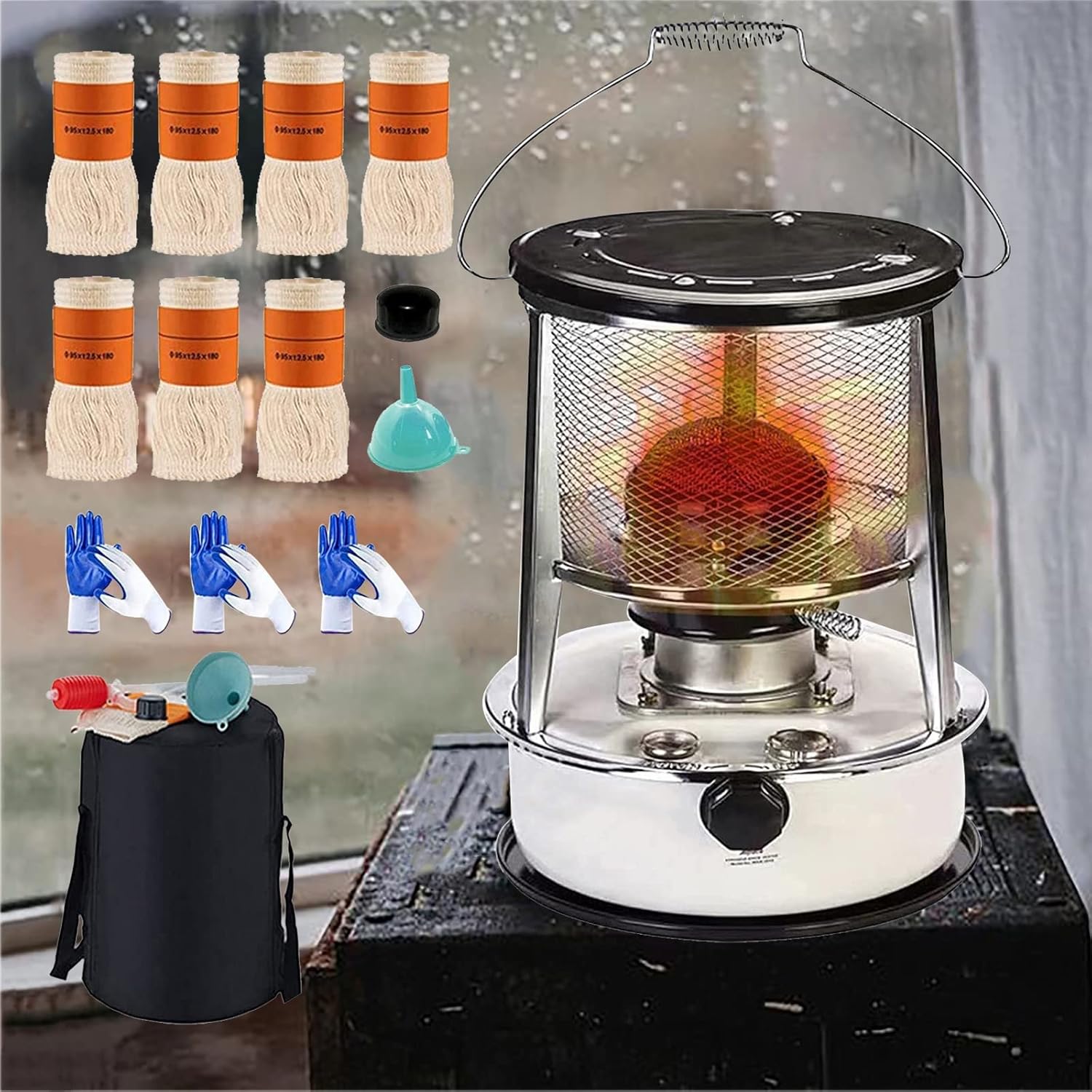 Kerosene Stove Heater with Storage Bag and 7 Spare Wicks